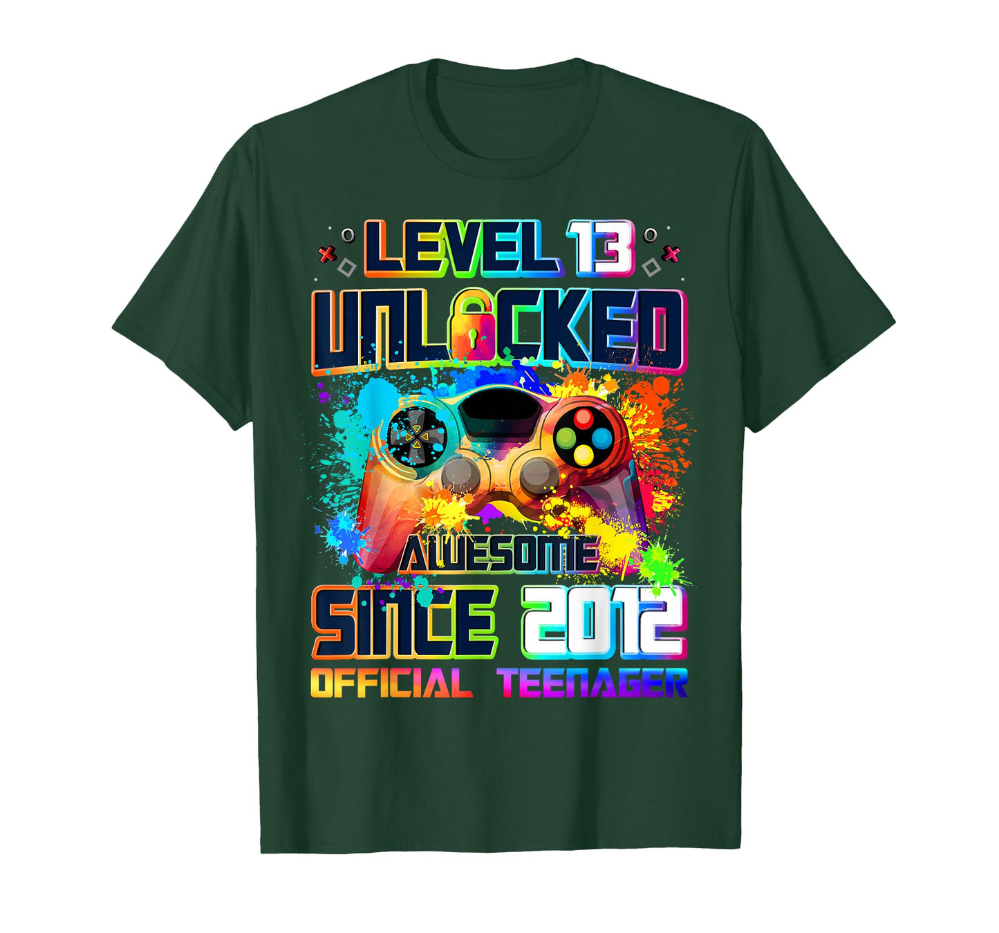 Level 13 Unlocked Awesome Since 2012 13th Birthday Gaming T-Shirt