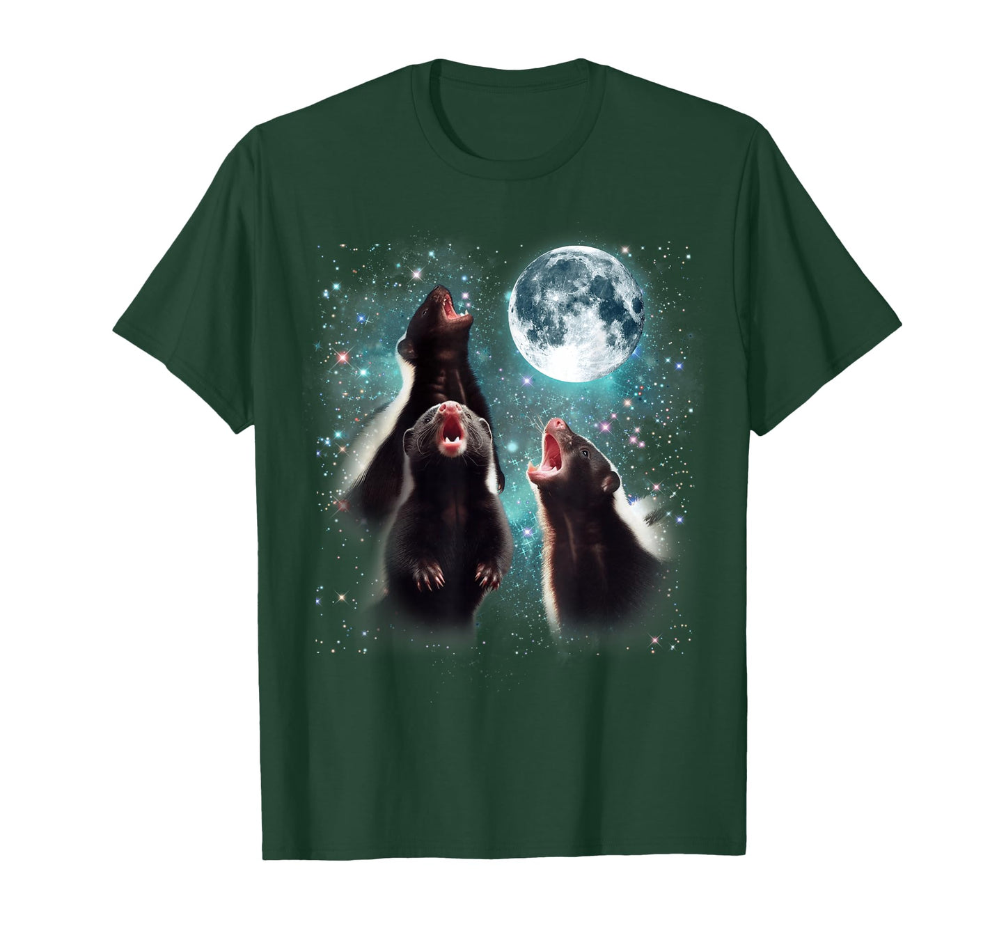 3 Skunk Moon Howling Skunk Head Funny For Men, Women, Kid T-Shirt