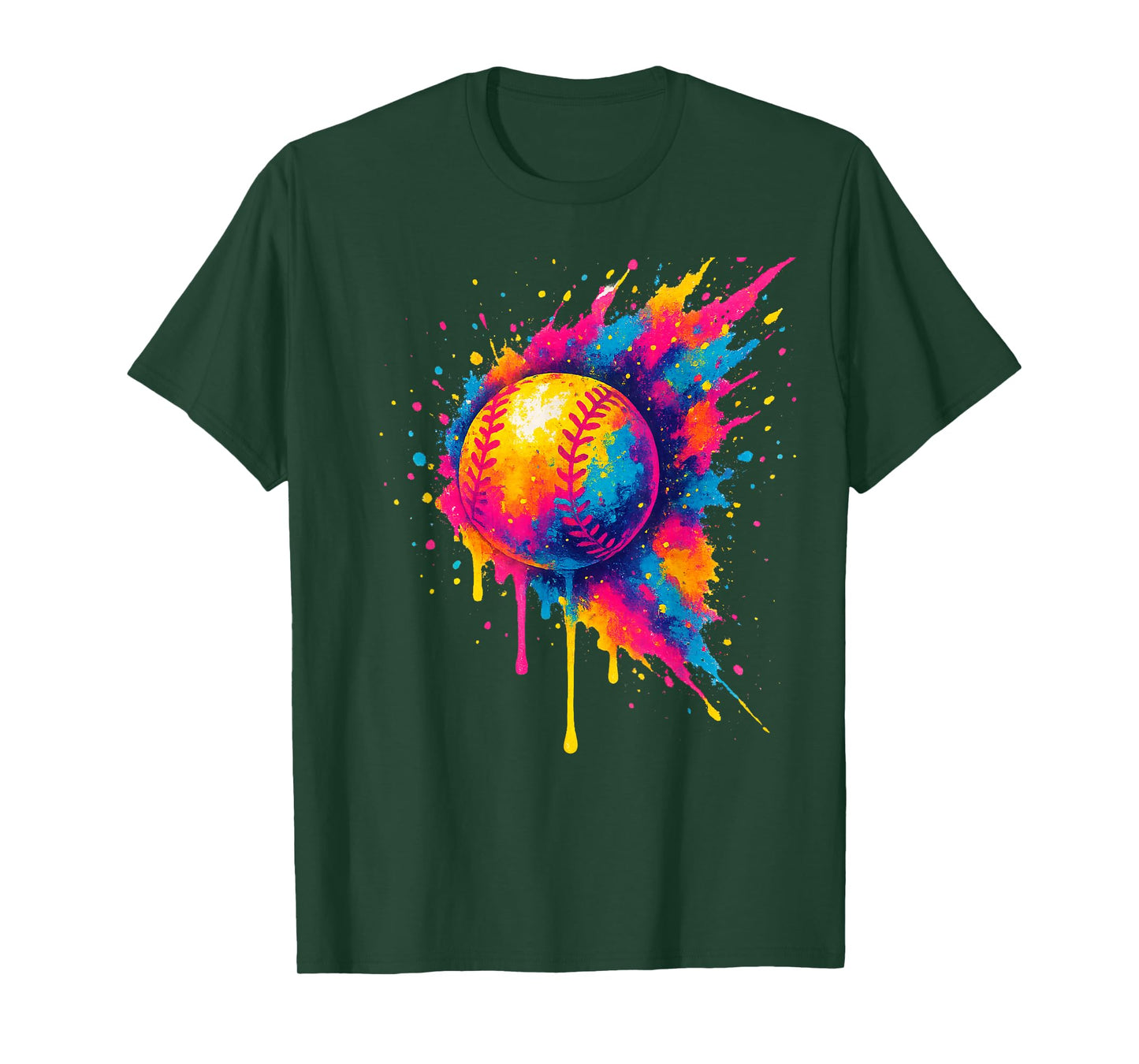 Colorful Splash Baseball Ball Graffiti for Youth & Boys T-Shirt
