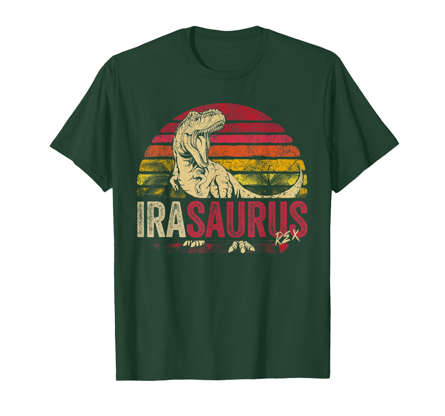 Ira Saurus Funny Personalized Dinosaur T Rex Boys Name T-Shirt