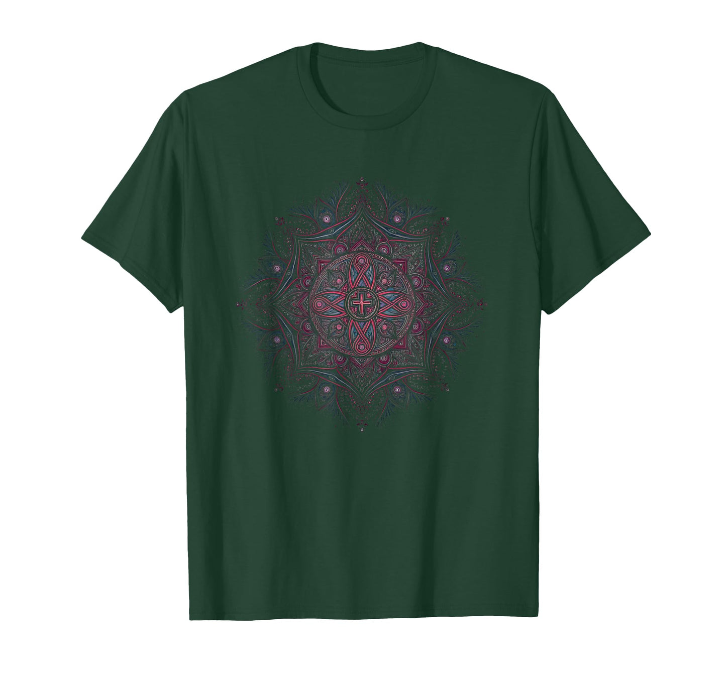 Stunning Mandala With A Cross In Center T-Shirt