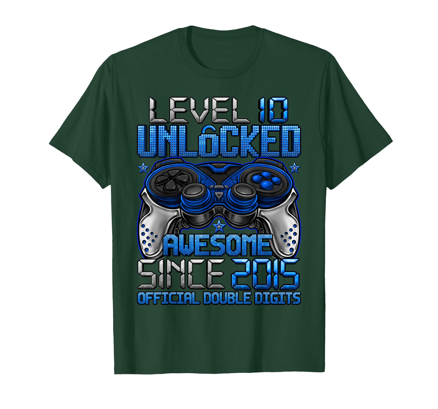 Official Double Digits Level 10 Unlocked 10th Birthday Boy T-Shirt
