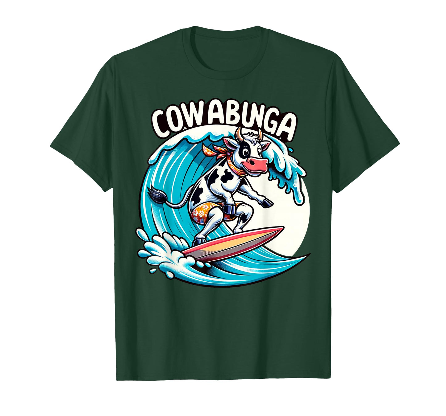 Cowabunga Beach Surfing Cow Surfingboard Surfboard T-Shirt