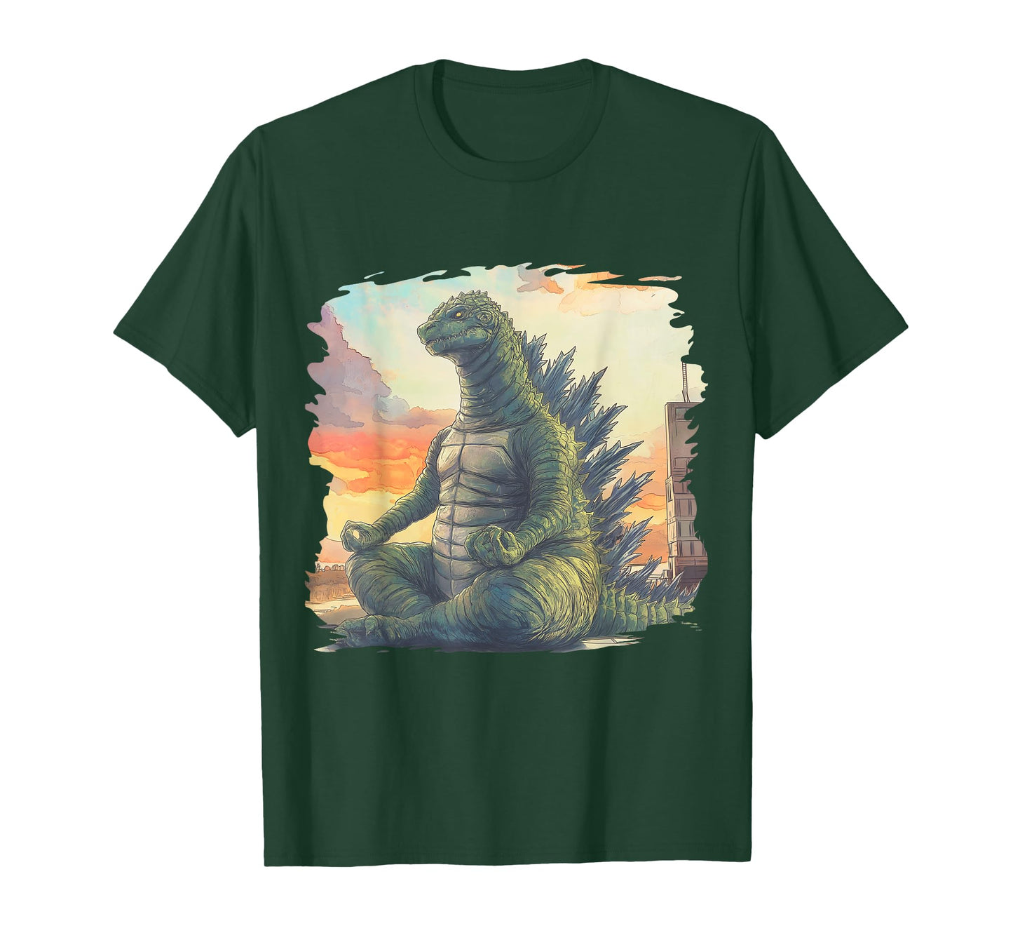 Kaiju Meditating Meditation Yoga Japanese Anime T-Shirt