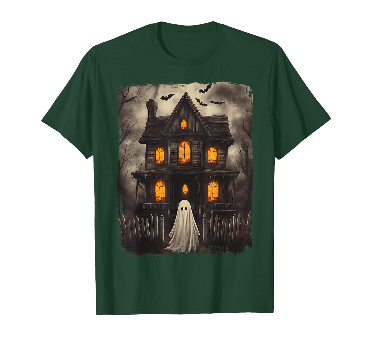 Vintage Ghost Haunted House Scary Halloween Costume Spooky T-Shirt