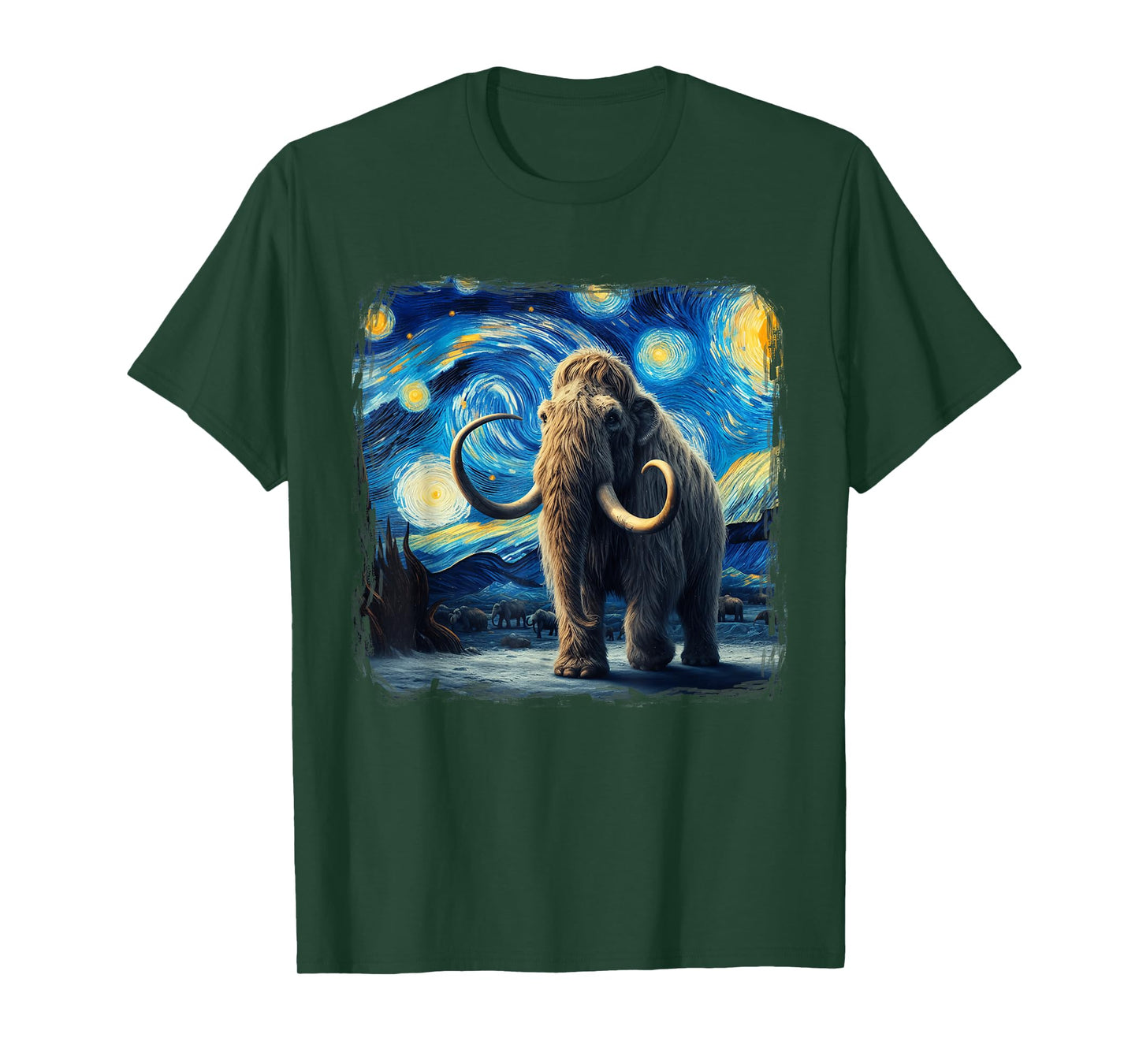 Woolly Mammoth Starry Night Funny Woolly Mammoth T-Shirt