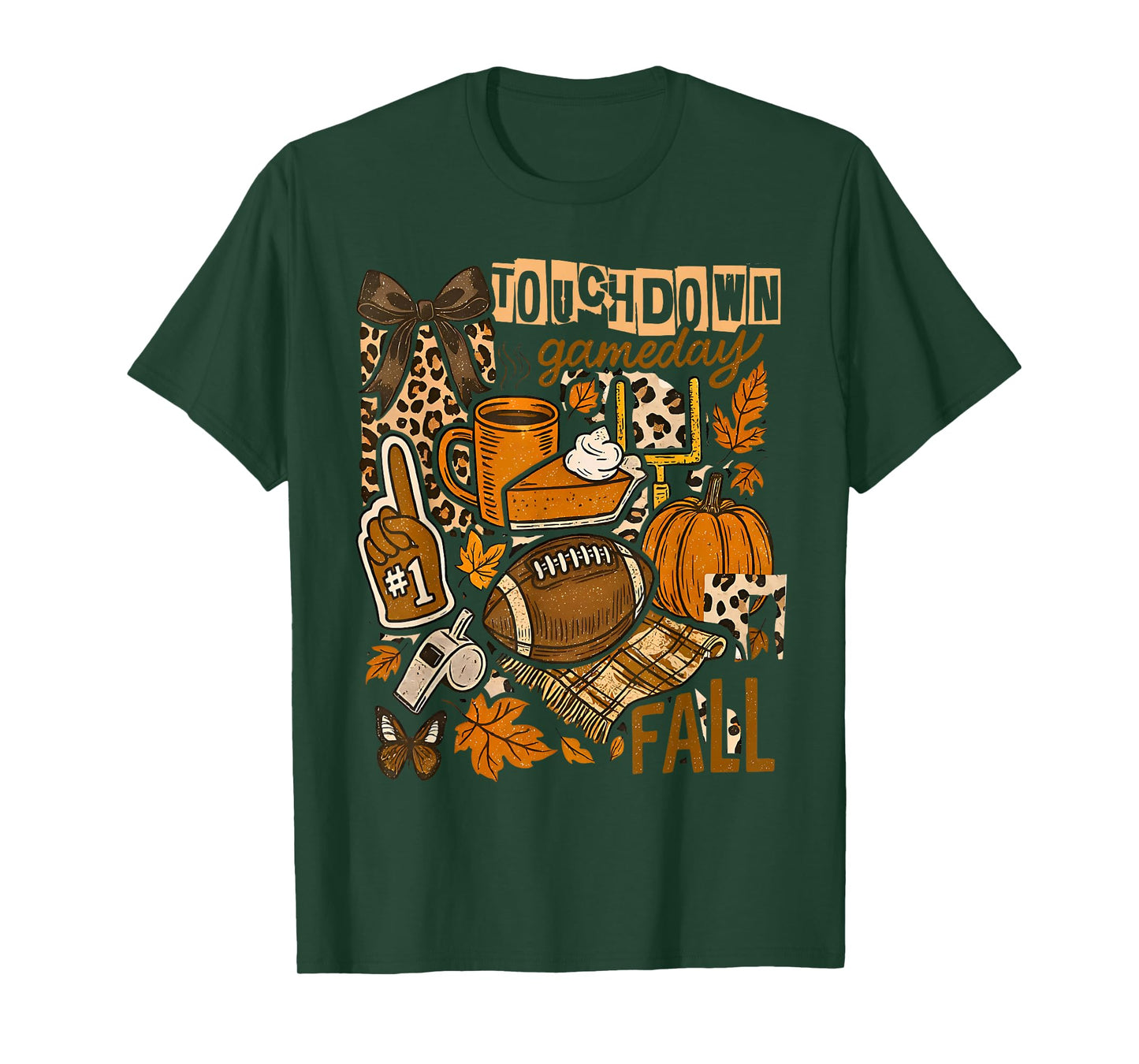 Touchdown Football Game Day Pumpkin Thanksgiving Autumn Fall T-Shirt