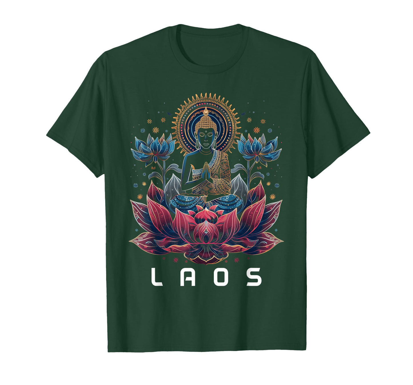 Laos Buddha Vintage Buddhist Souvenir T-Shirt