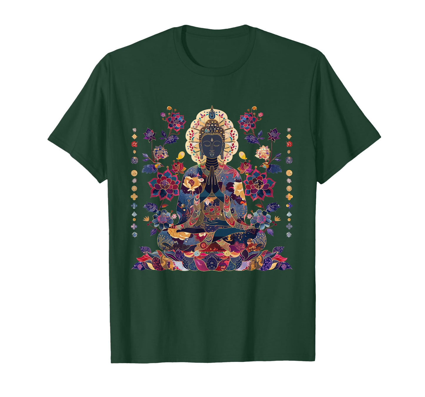 Buddha Vintage Flowers Zen Buddhism Spiritual Art Buddhist T-Shirt