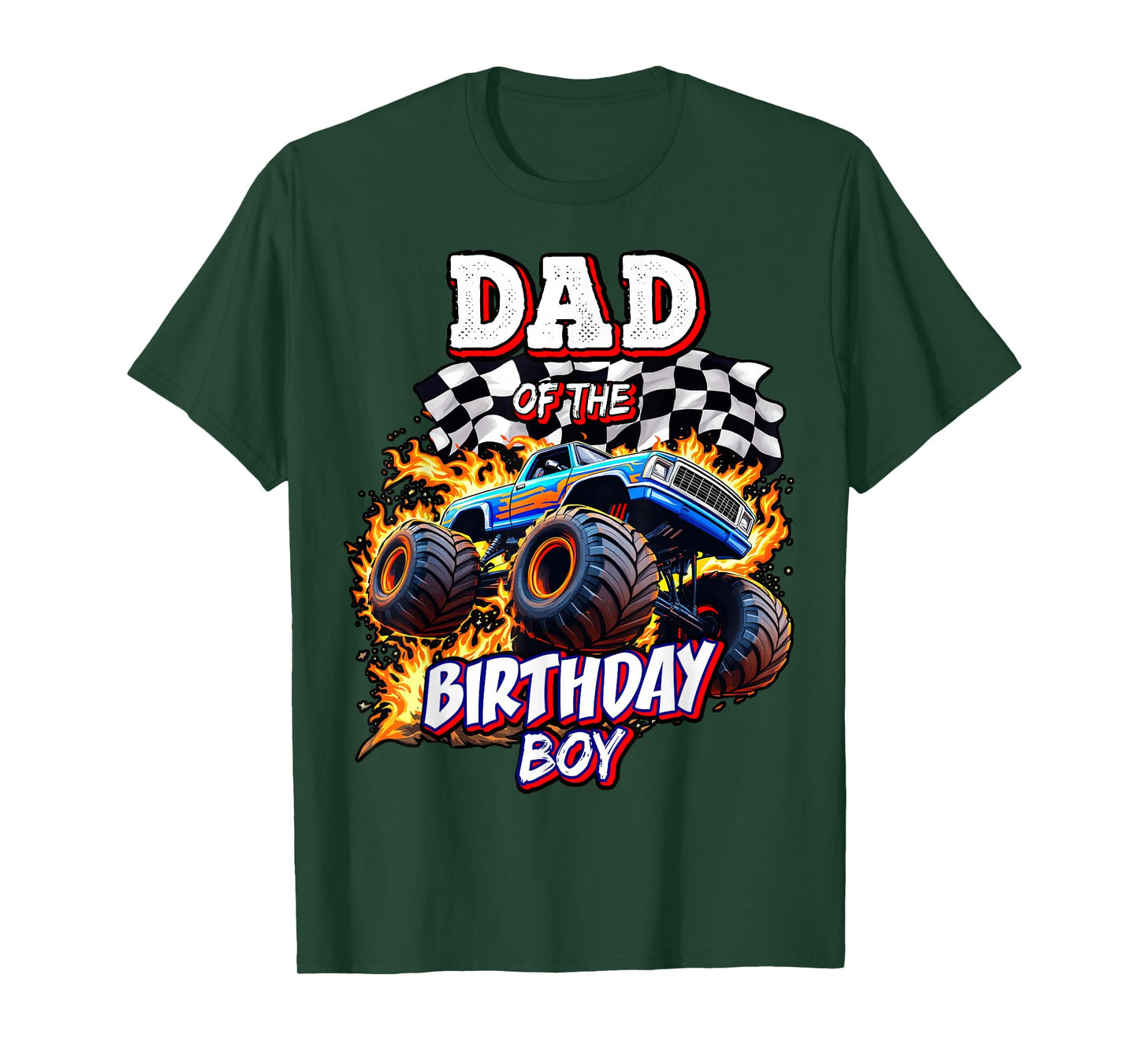 Dad of the Birthday Boy Monster Truck Birthday Novelty T-Shirt