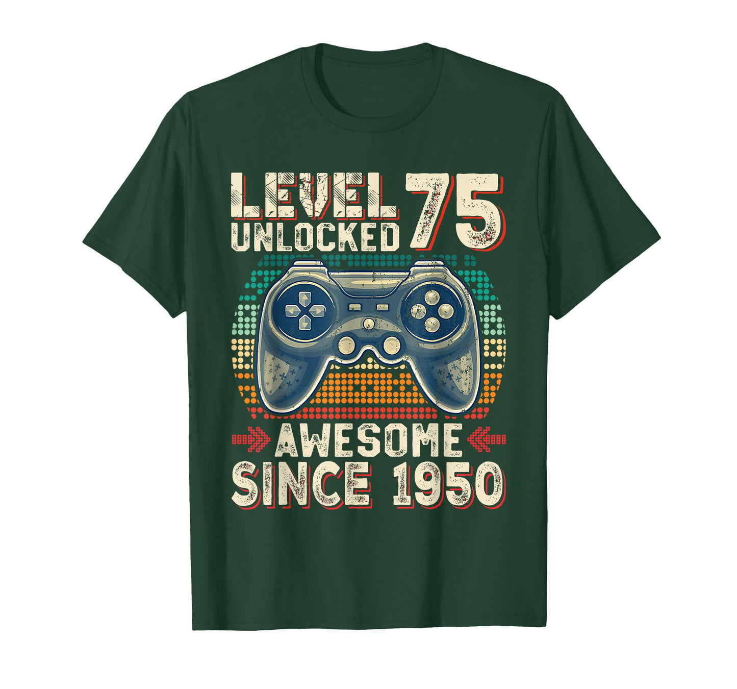 Level 75 Unlocked Awesome Since 1950 Video Gamer 75th Bday T-Shirt