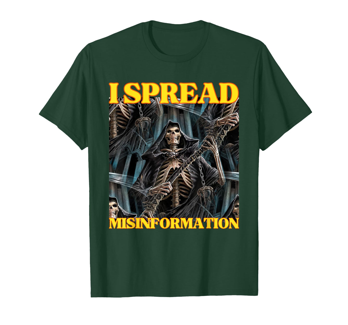 I Spread Misinformation Funny Cool Edgy Hard Skeleton Meme T-Shirt
