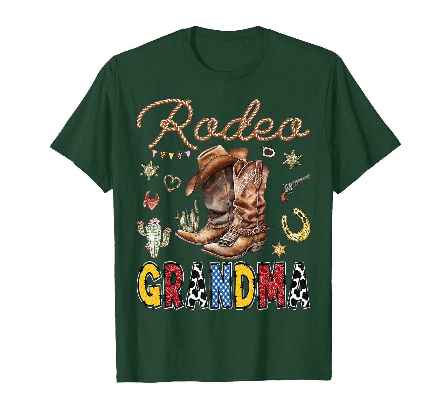 Rodeo Grandma Western Cowboy Birthday Matching Family T-Shirt
