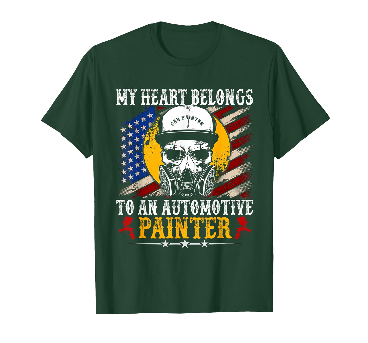 My Heart Belong Automotive Car Painter Gifts Fathers Day Dad T-Shirt