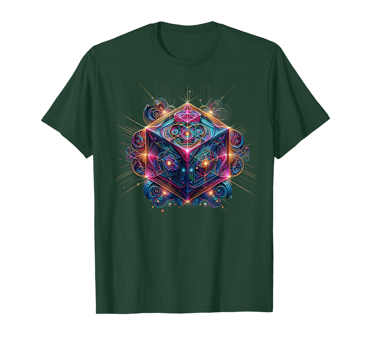 Sacred Geometry Flower of Life Metatron's Cube T-Shirt
