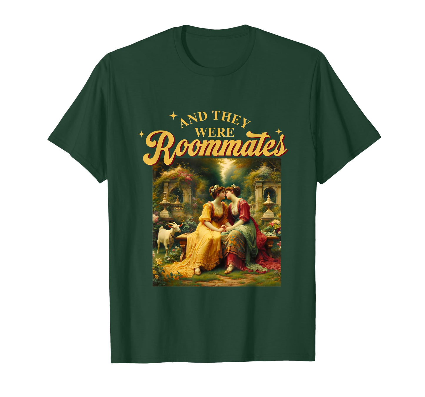 Funny LGBTQ Lesbian Pride Meme And they were Roommates Queer T-Shirt