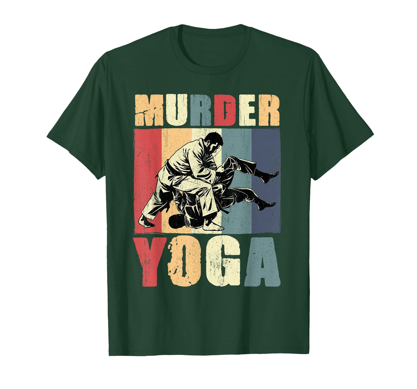 Retro Brazilian Jiu Jitsu Murder Yoga Funny BJJ Martial Arts T-Shirt