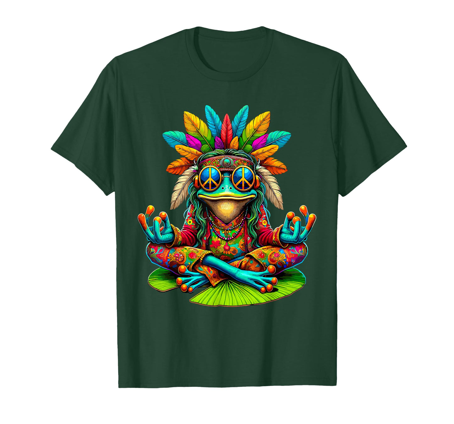 Frog Peace Sign Sunglasses Hippie T-Shirt