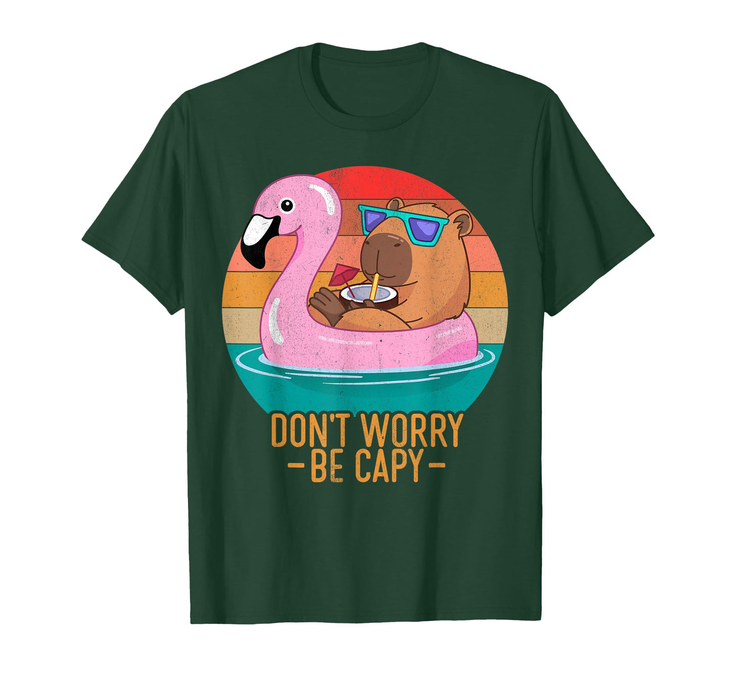 Retro Dont Worry Be Capy Kids Youth Women Men Boys Capybara T-Shirt