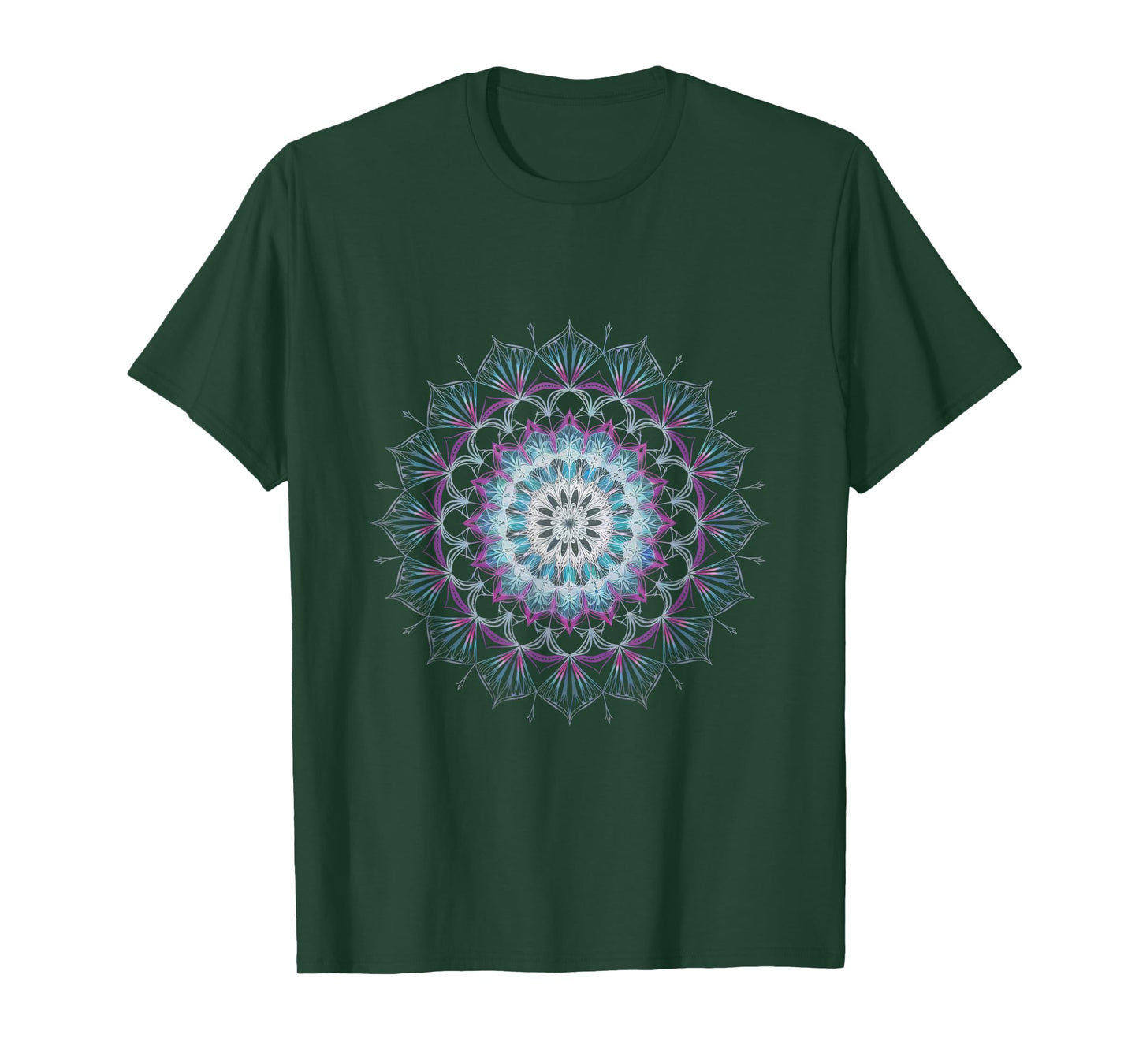 Watercolor Mandala Sacred Fractal Geometry Art T-Shirt