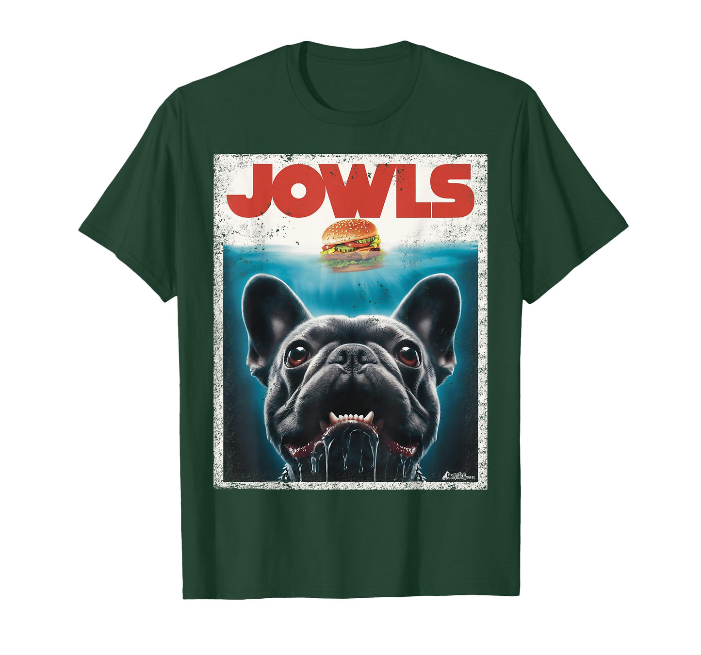 Funny Black French Bulldog Jowls Top, Frenchie Mom, Dog Dad T-Shirt