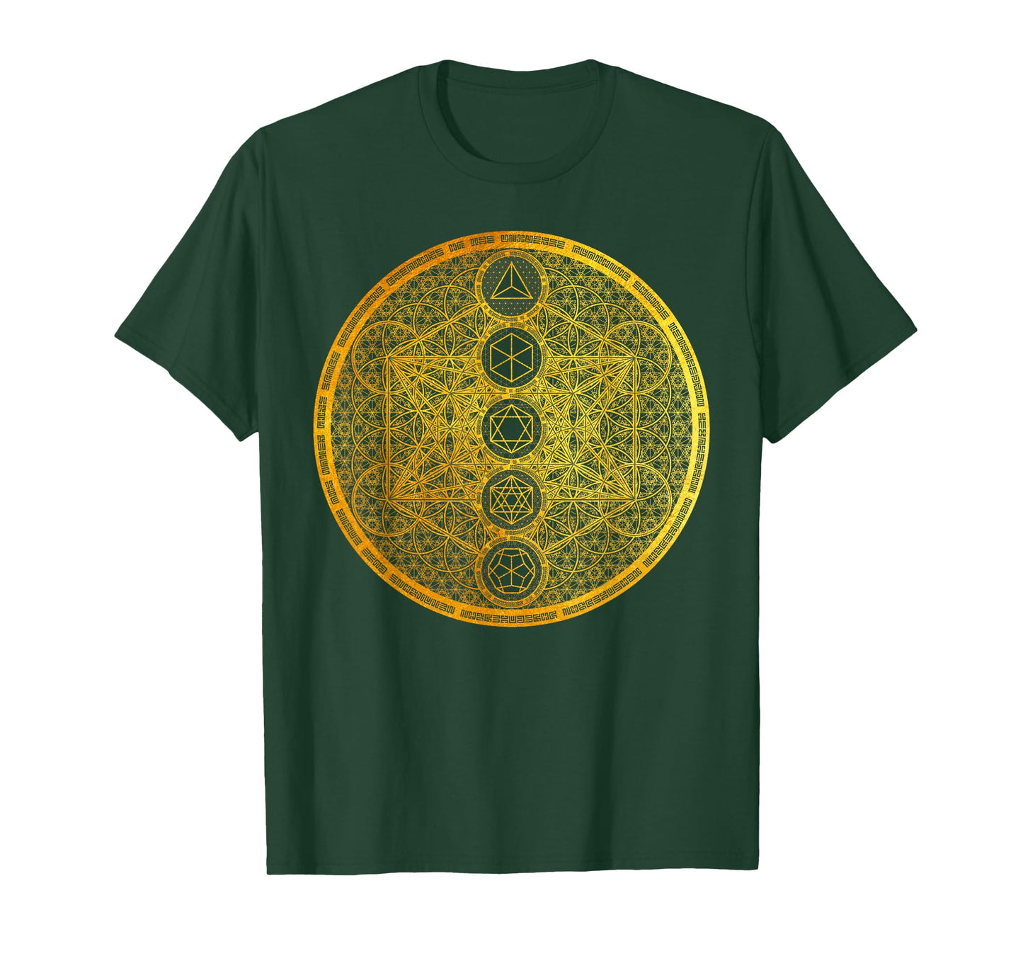 Metatron Cube Platonic Solids Sacred Geometry Metaphysics T-Shirt