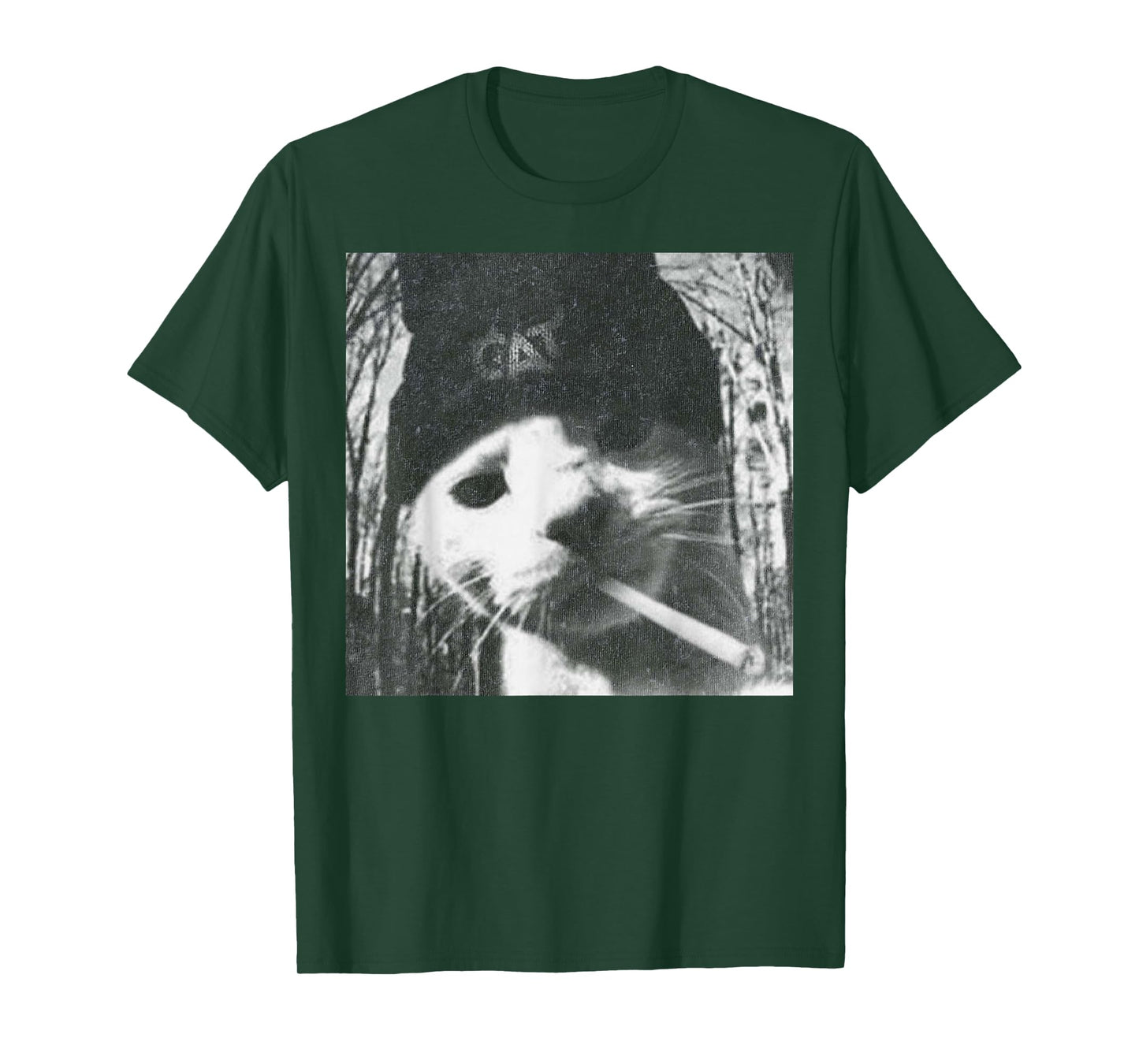 Smoking Cat Beanie Meme Grunge Aesthetic Funny T-Shirt