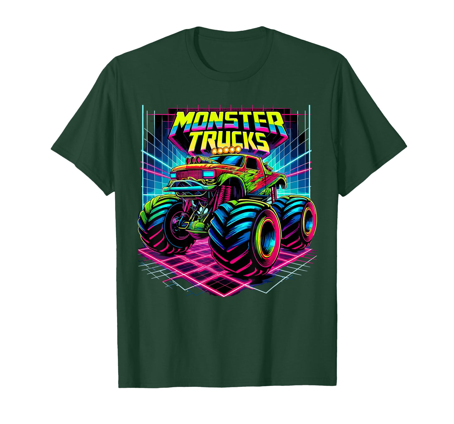 Monster Truck Birthday Party Retro Monster Trucks T-Shirt