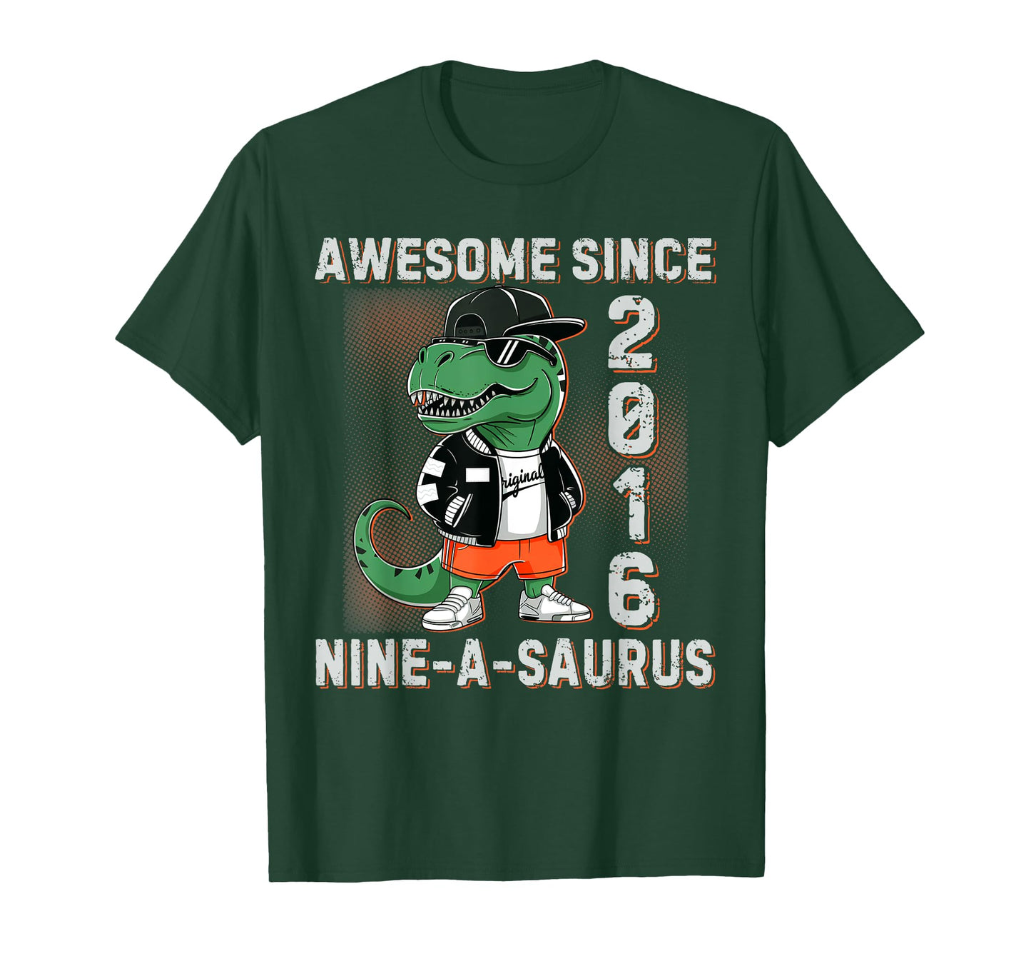 Dinosaur 9th Birthday 9 Year Old Trex A Saurus Boy Girl Kids T-Shirt