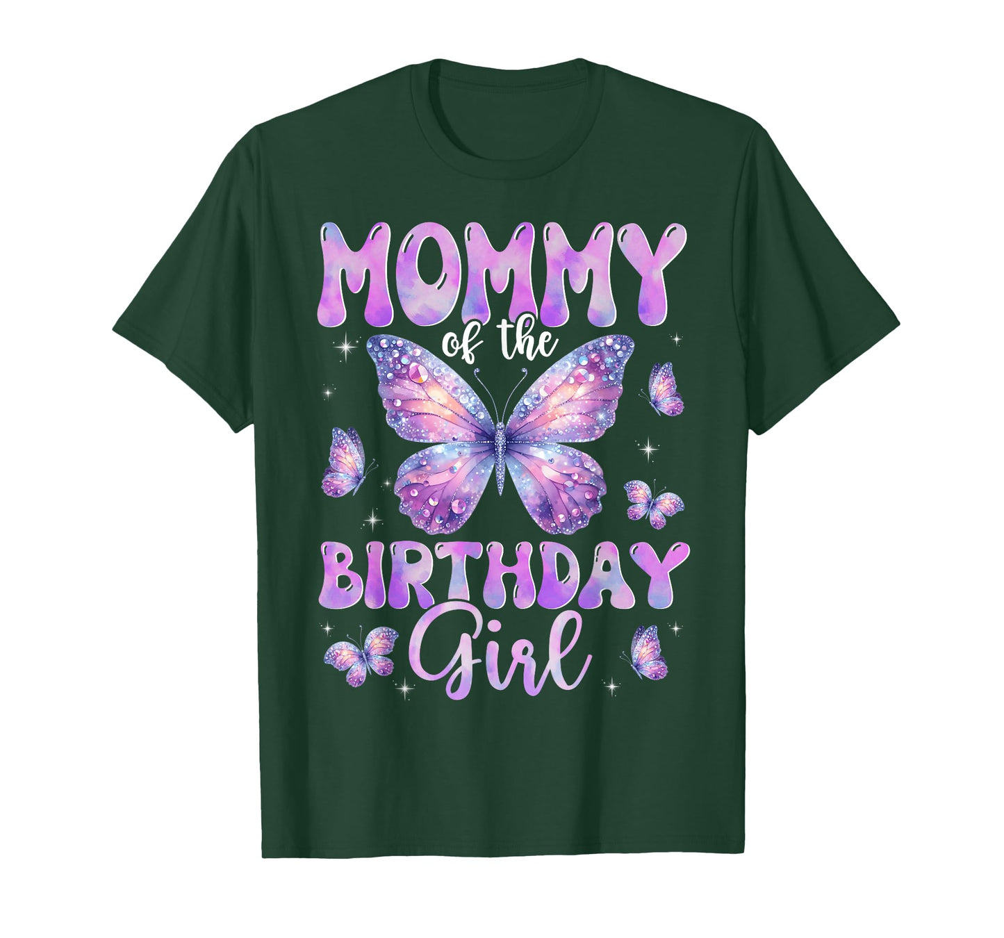 Mommy Of The Birthday Girl Butterfly Family Matching T-Shirt
