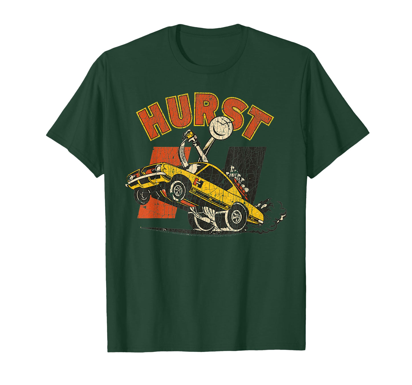 Vintage Car Retro Hurst Racing Meme Hand Engine Funny T-Shirt