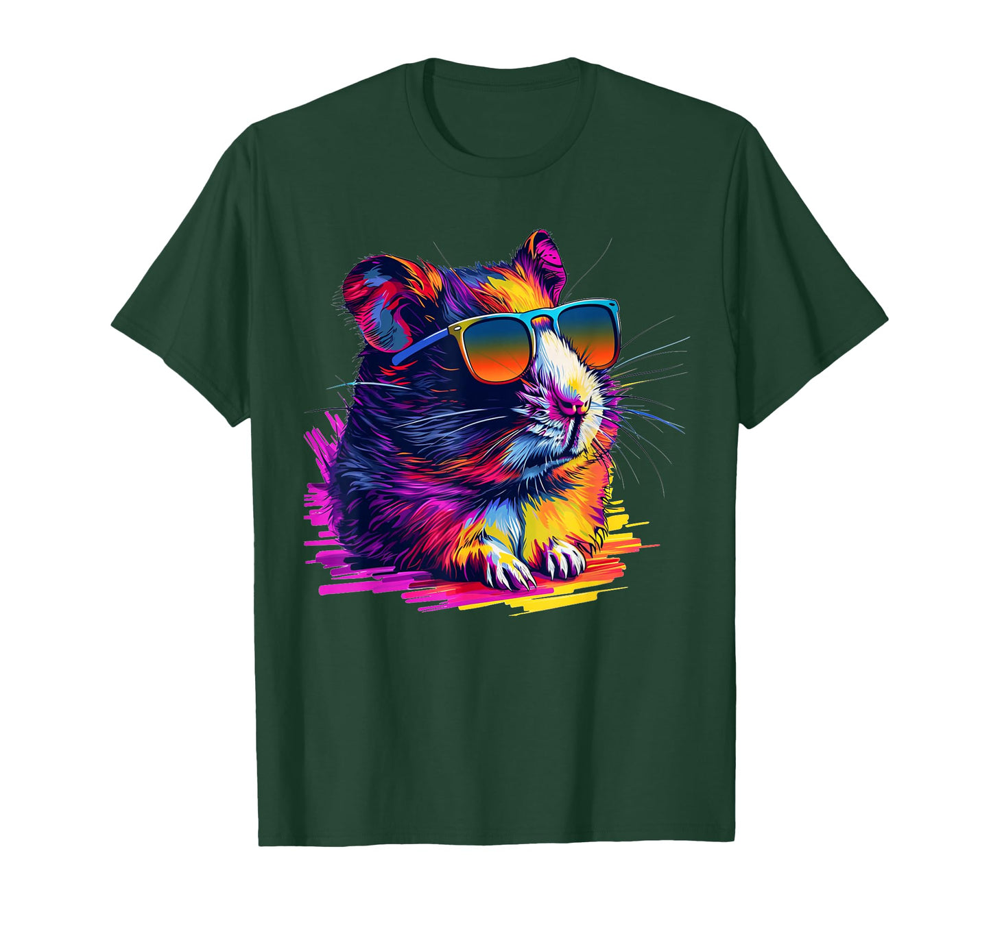 Cool looking hamster with multicolor sunglasses outfit T-Shirt