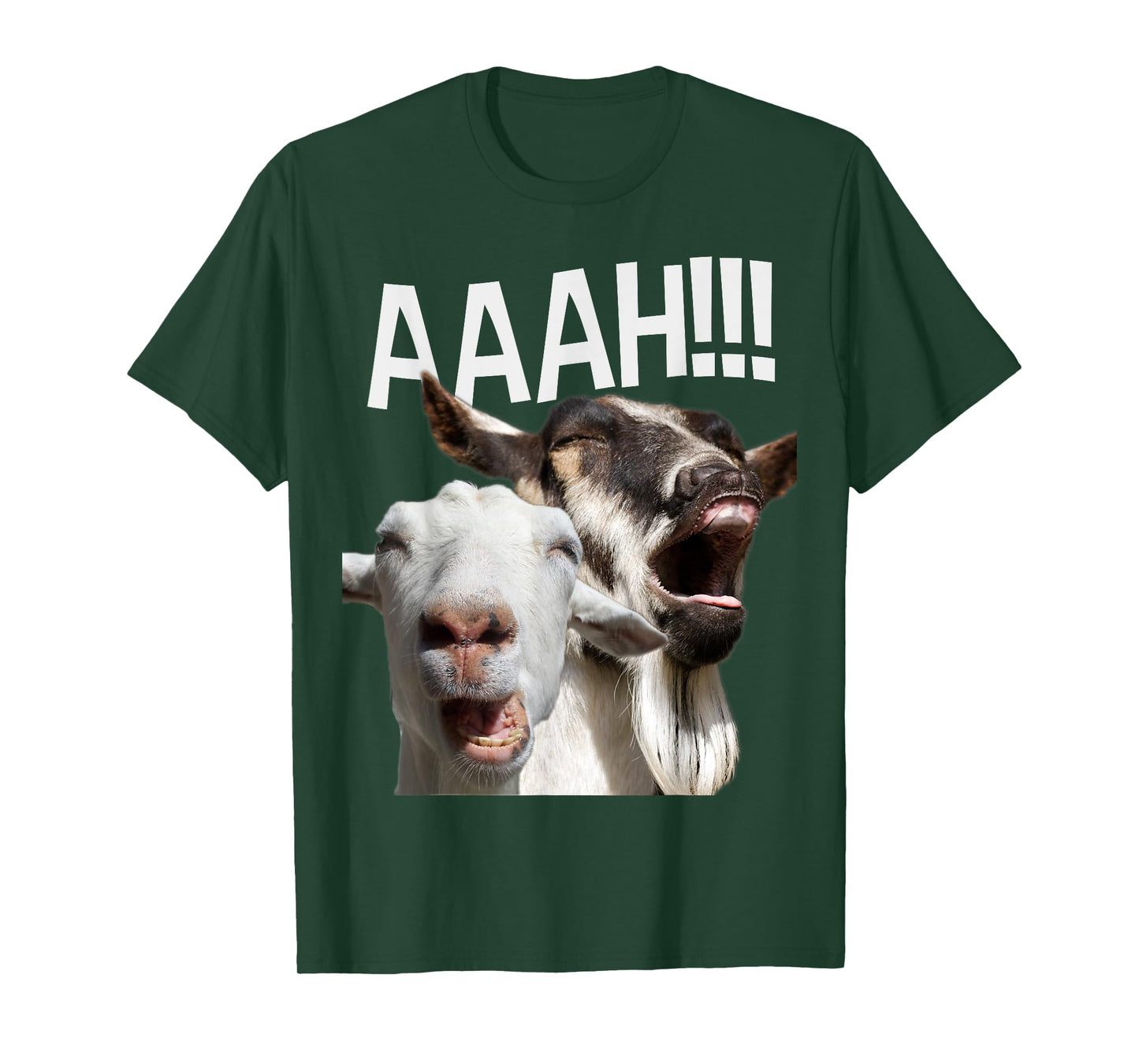 Screaming Goats AAAH!!! Funny Crazy Goat Lover Print T-Shirt