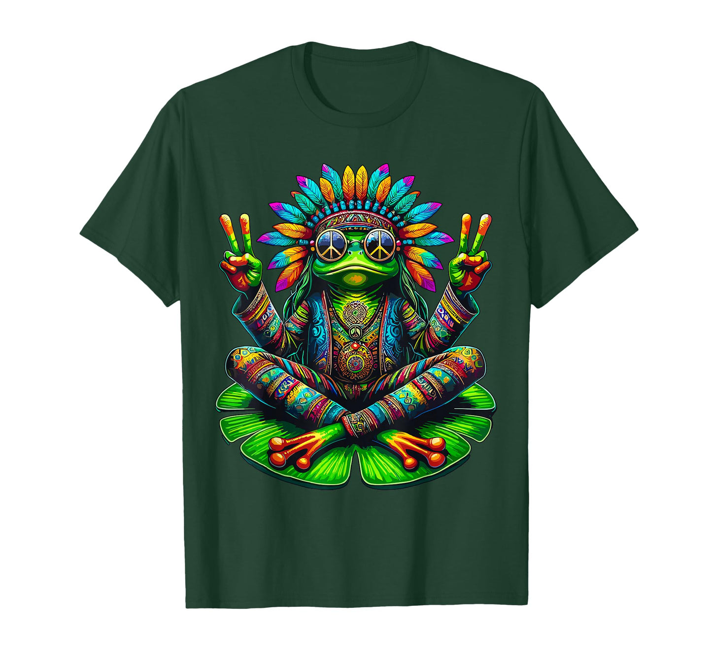 Frog Lover Peace Sign Hippie Frog T-Shirt