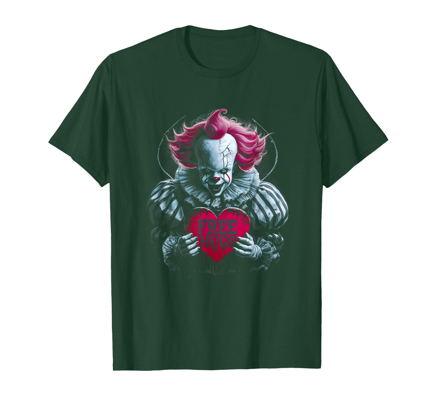 Free a Hugs Scary Clown Valentine Halloween Horror Character T-Shirt