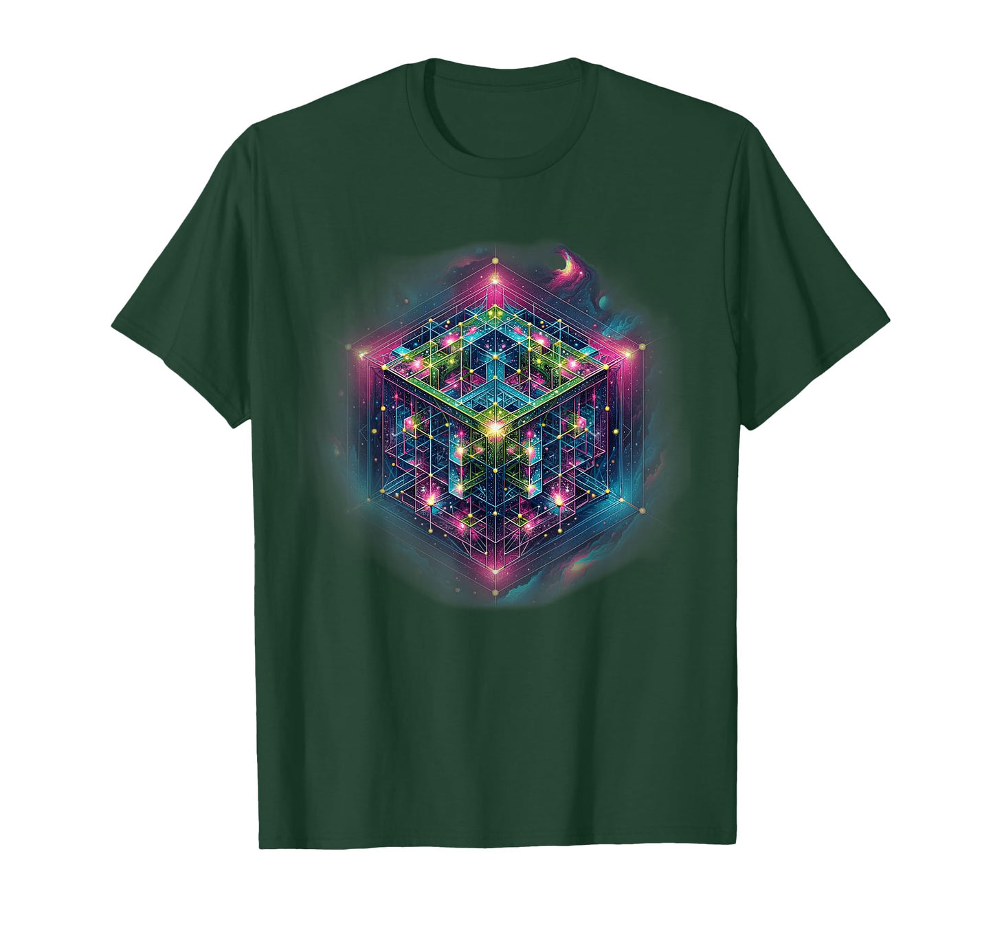 Sacred Geometry Flower of Life Metatron's Cube T-Shirt