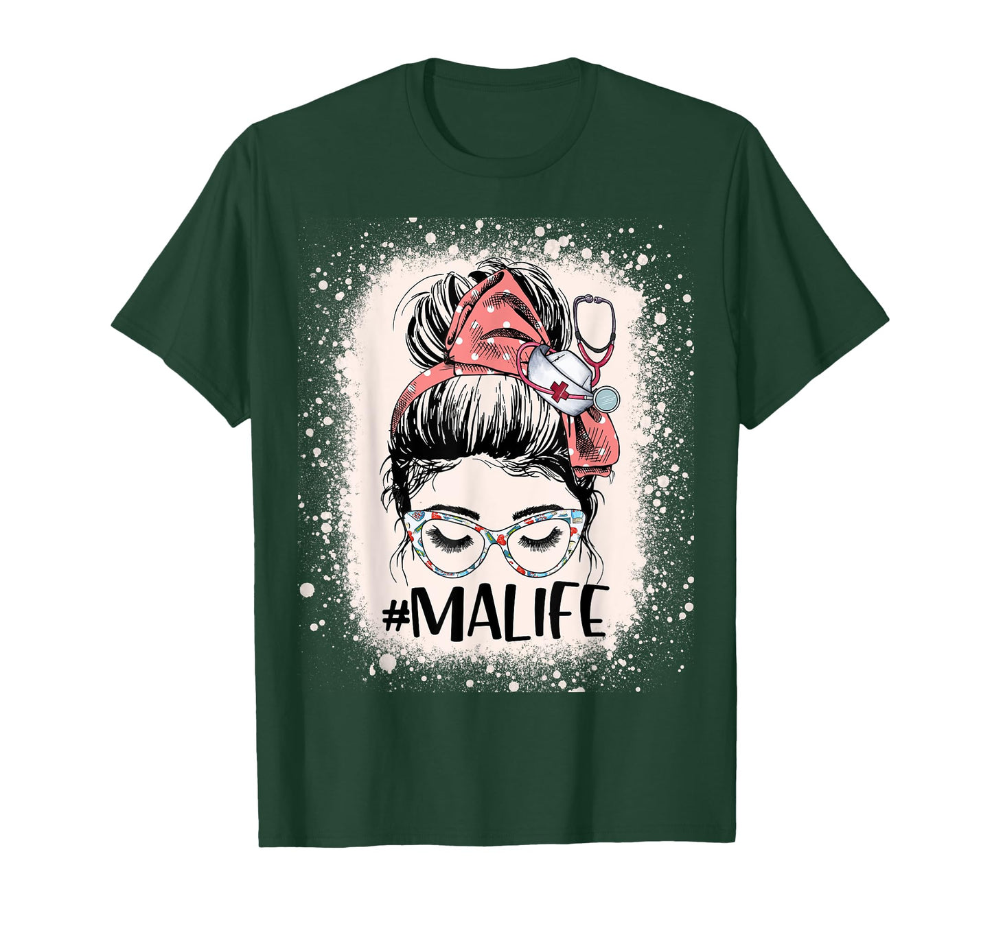 Medical Assistant Messy Bun MA Life Funny Nursing Assistant T-Shirt