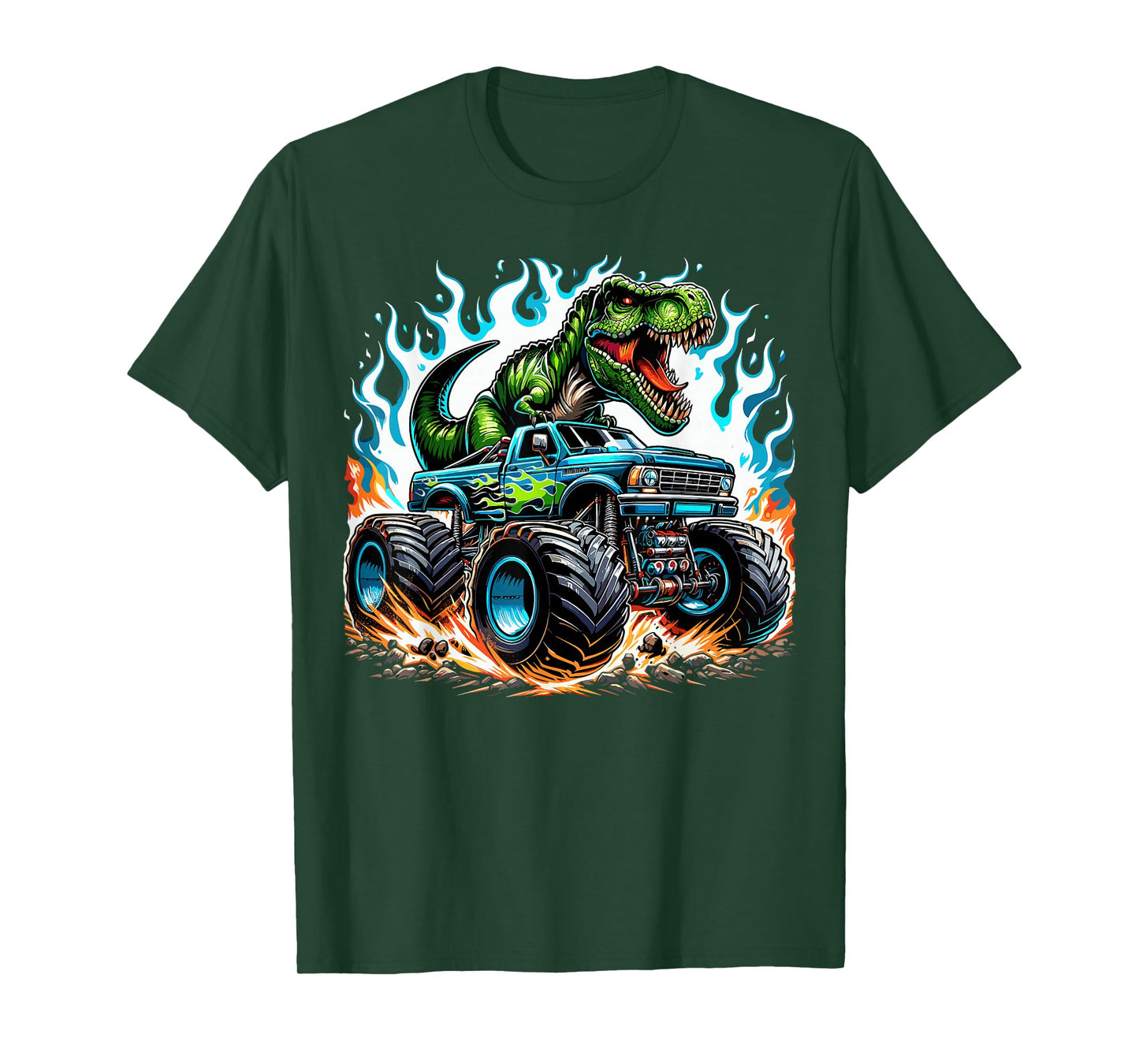 Monster Truck Dinosaur Birthday Party Boy Monster Truck T-Shirt