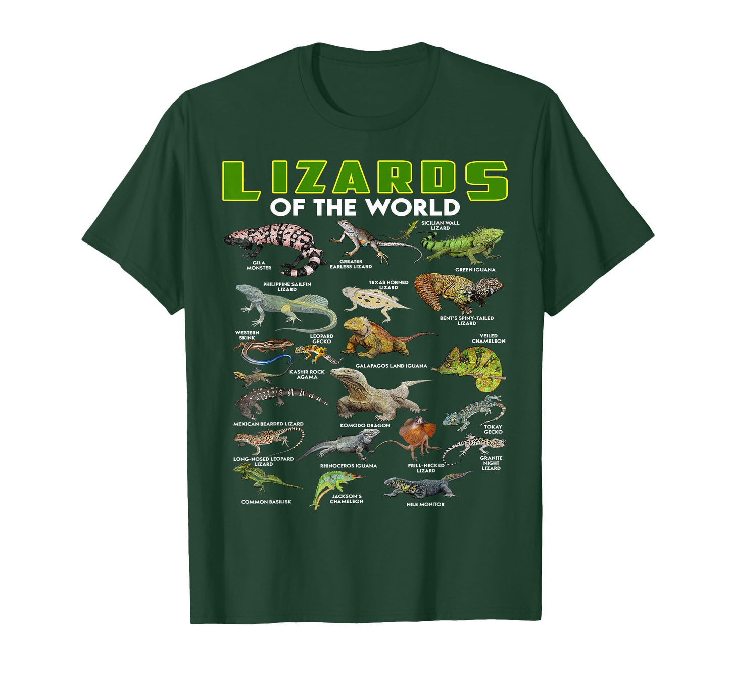 Lizards Of The World Reptile Herpetology Lizard Gifts Funny T-Shirt