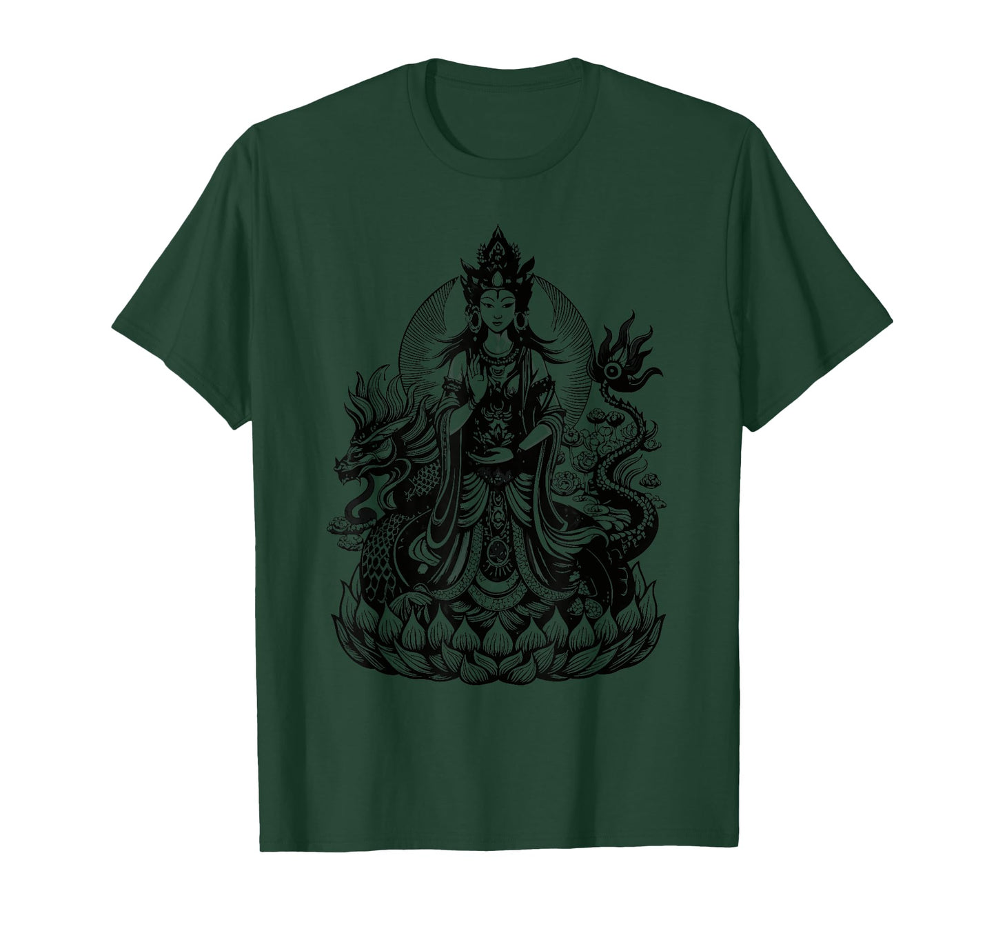 Quan Yin Chinese Goddess of Compassion Kwan Yin Dragon T-Shirt