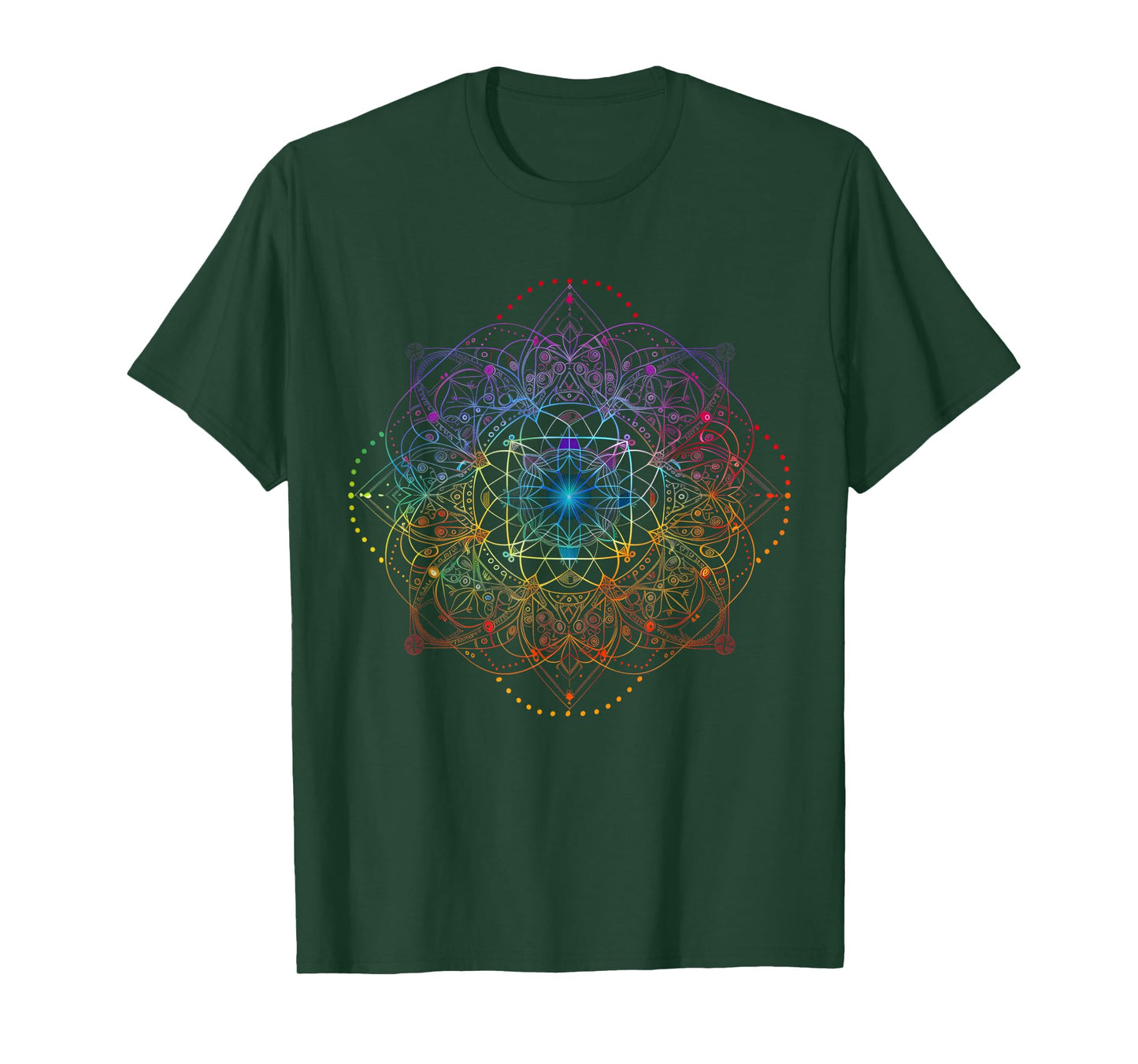 Sacred Geometry Metatron Cube Colorful Spiritual Yoga T-Shirt
