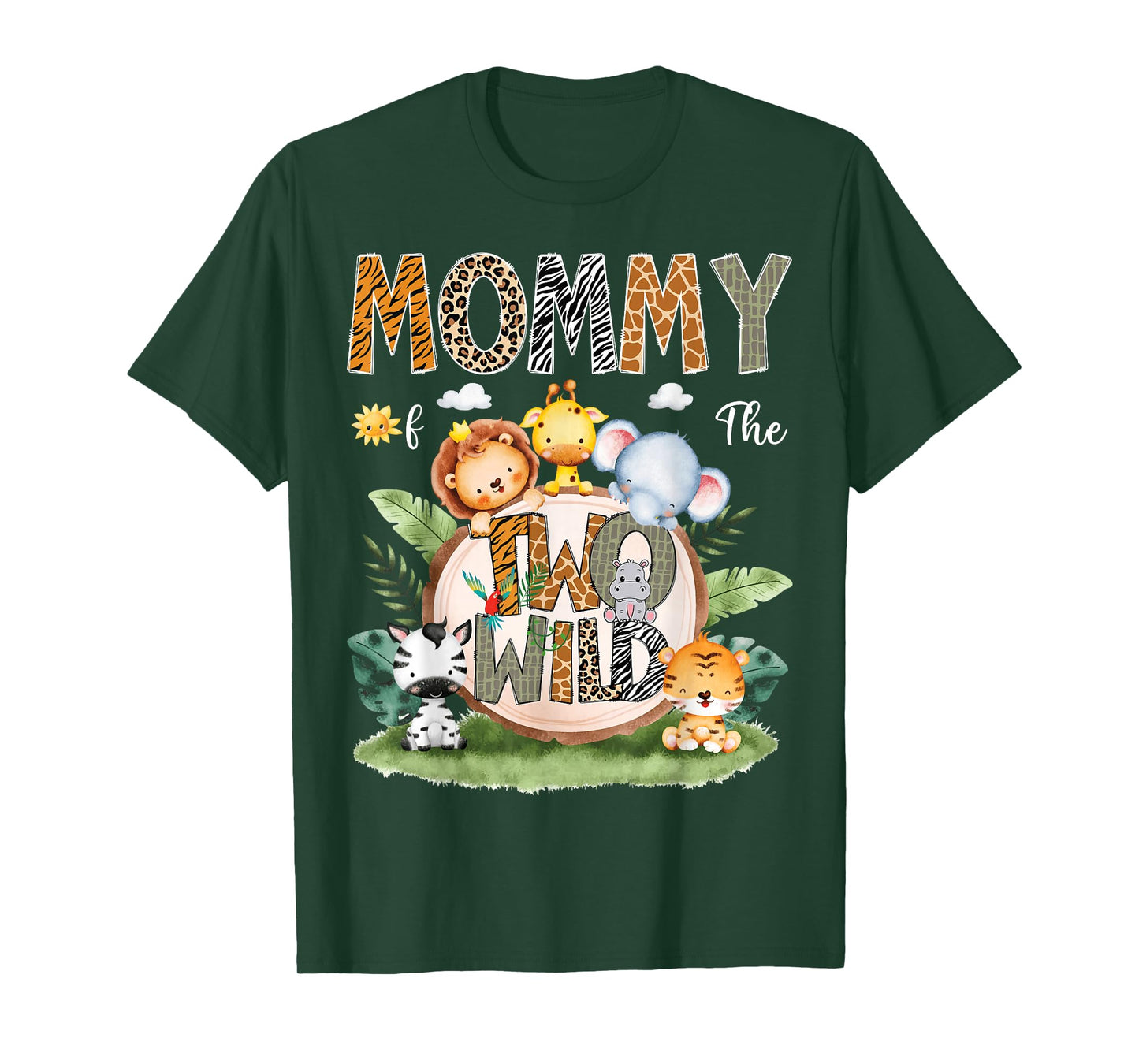 Mommy Of The Two Wild 2Nd Birthday Safari Animal Lover T-Shirt