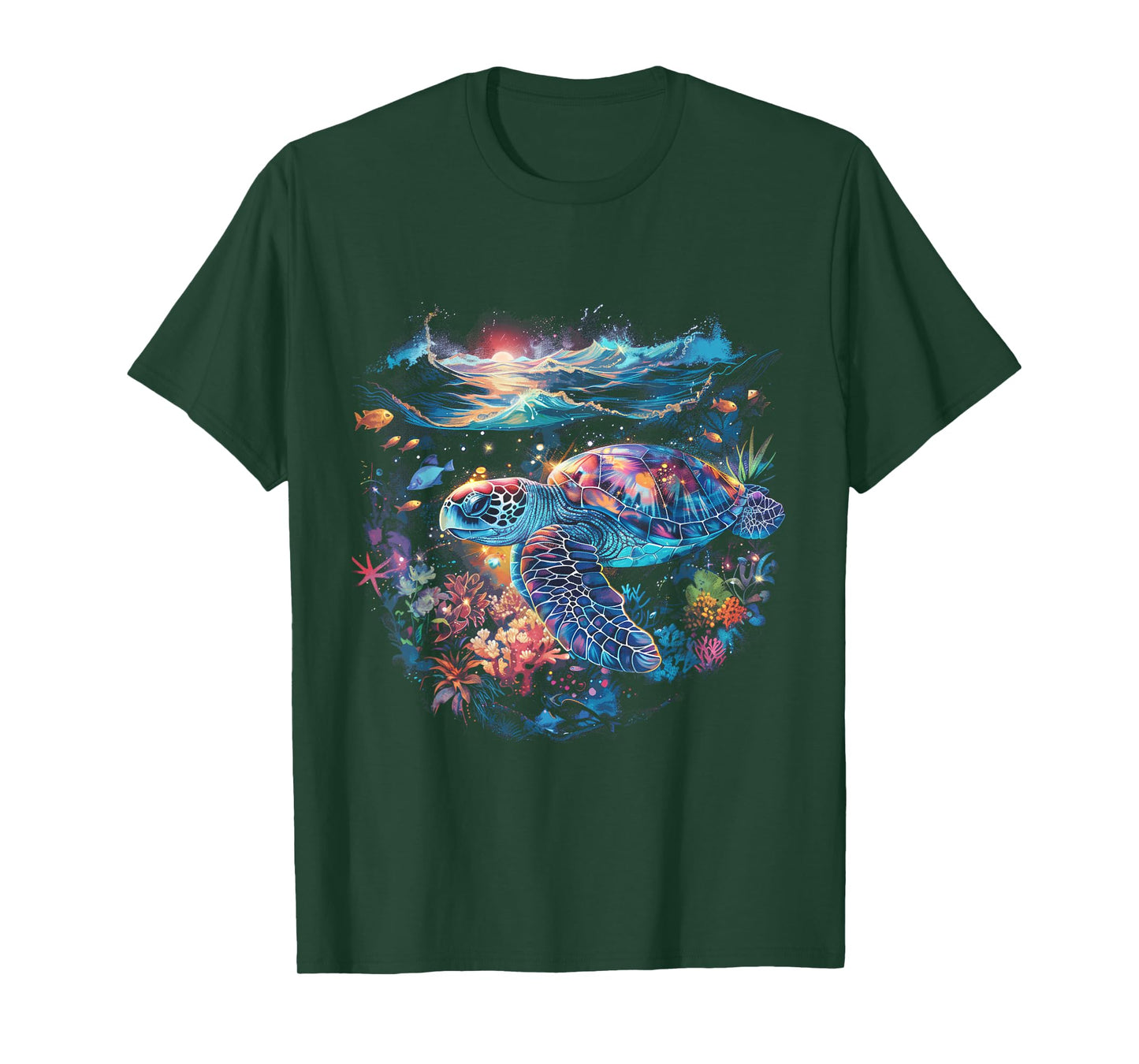 Sea Turtle Beach Lover Ocean Animal Graphic Novelty Womens T-Shirt