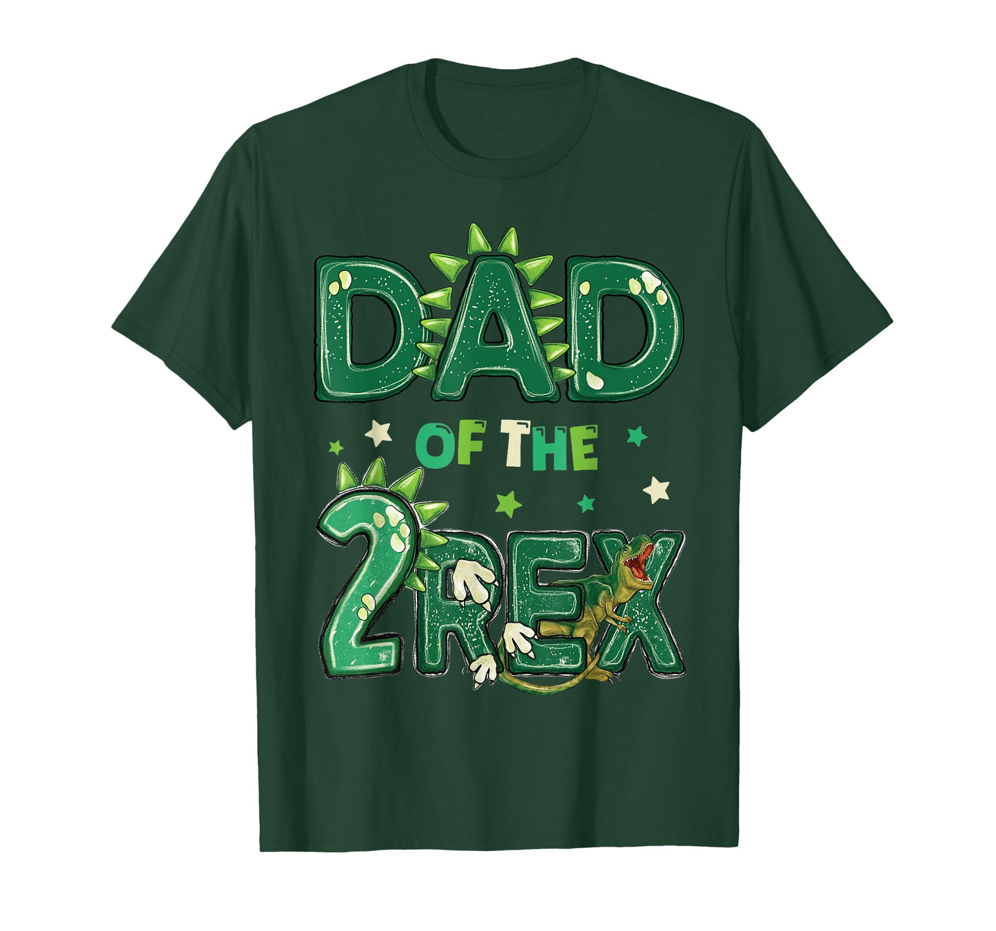 Dad Of The Two Rex Birthday Dinosaur Family Matching T-Shirt