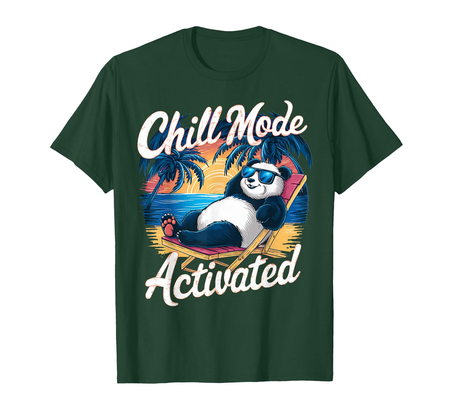 Panda Wearing Sunglass Chill Mode Activated, Summer T-Shirt for Men Women Kids