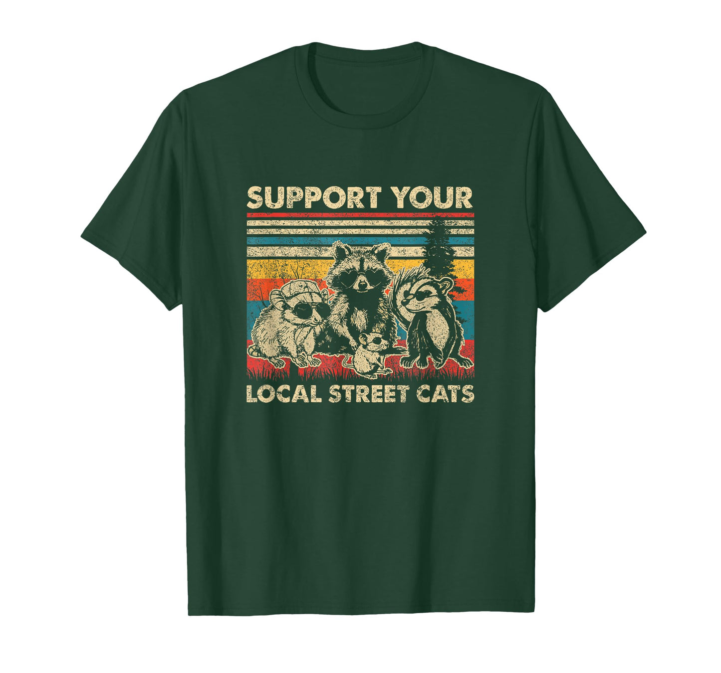 Support Local Street Cats Team Trash Opossum Raccoon Rat T-Shirt