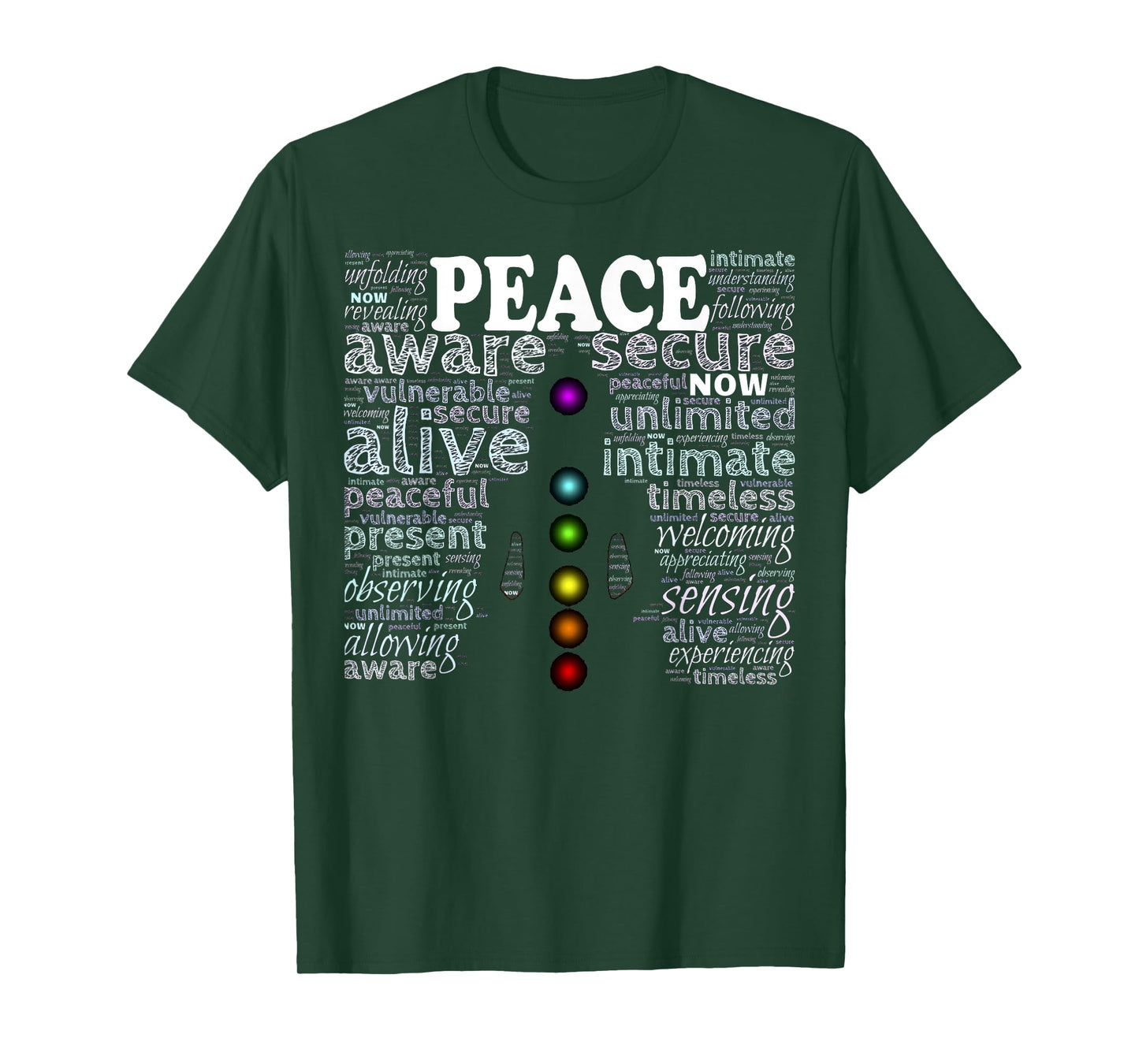 Inspirational Words Peace Meditation Chakra T-Shirt