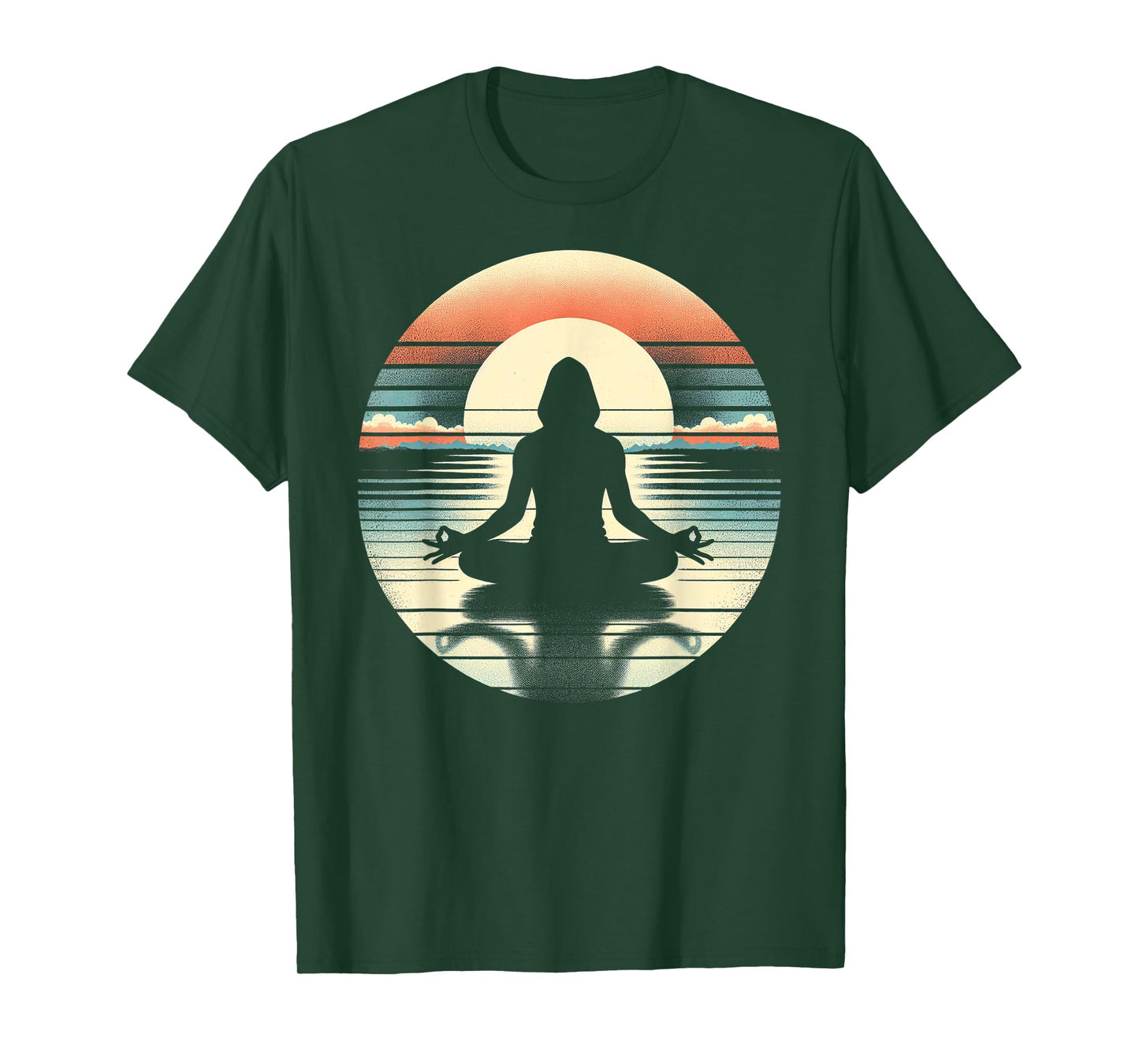 Tranquil Sunrise Yoga Pose Silhouette T-Shirt