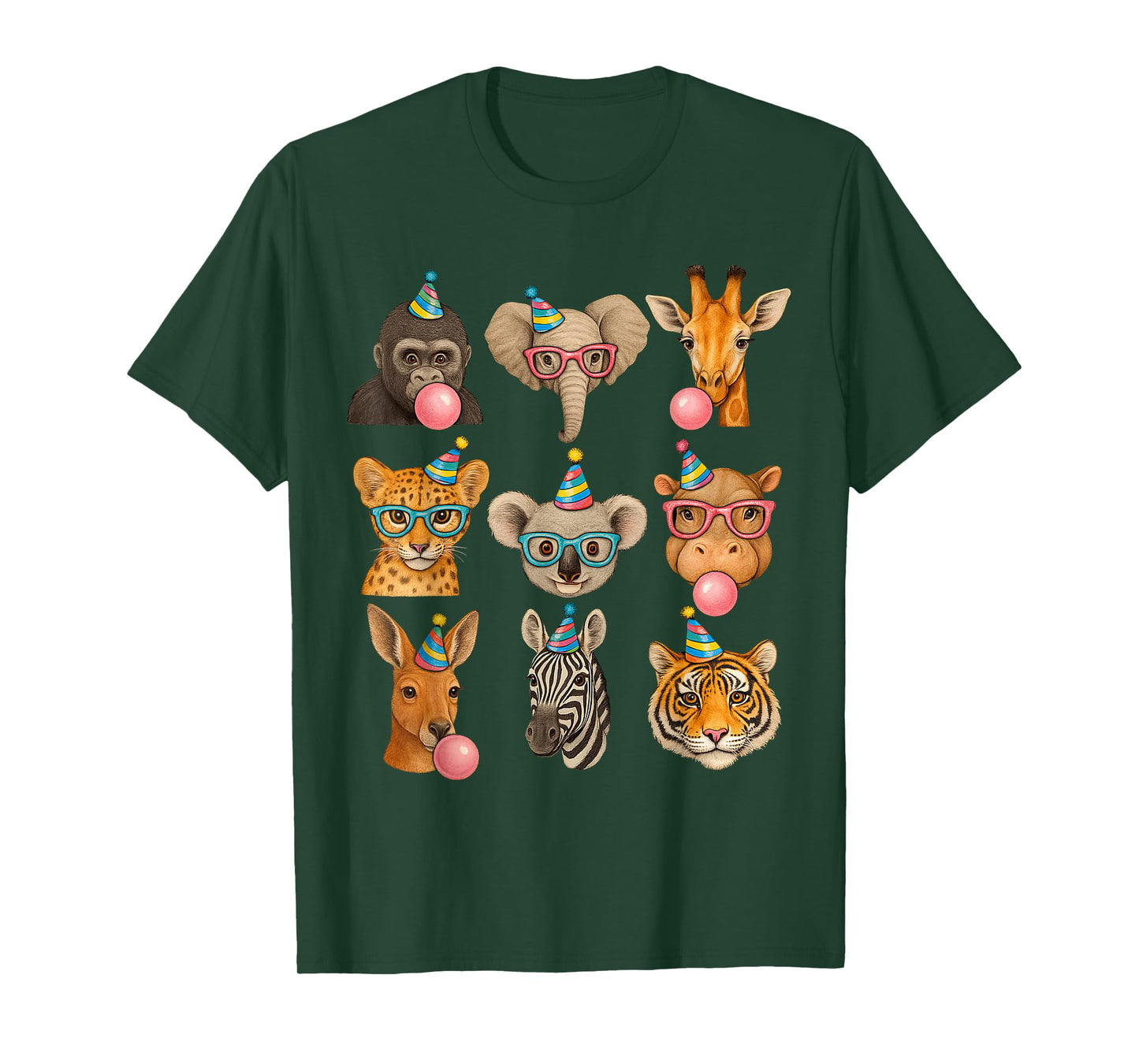 Zoo Animals Wildlife Safari Jungle Birthday Party Boys Girls T-Shirt