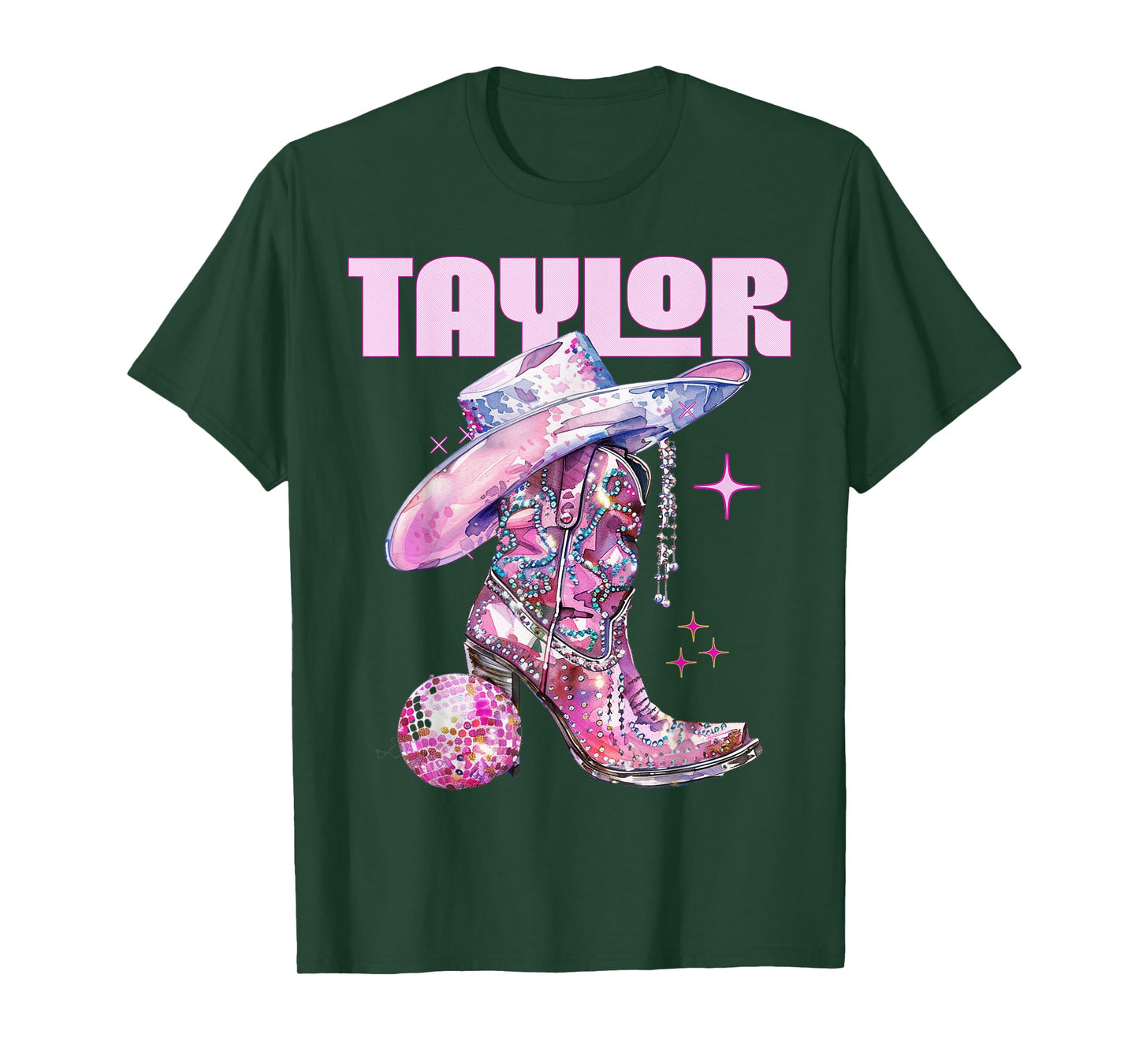 Taylor Outfit Cowgirl Boots Youth Women Teen Girls Name T-Shirt